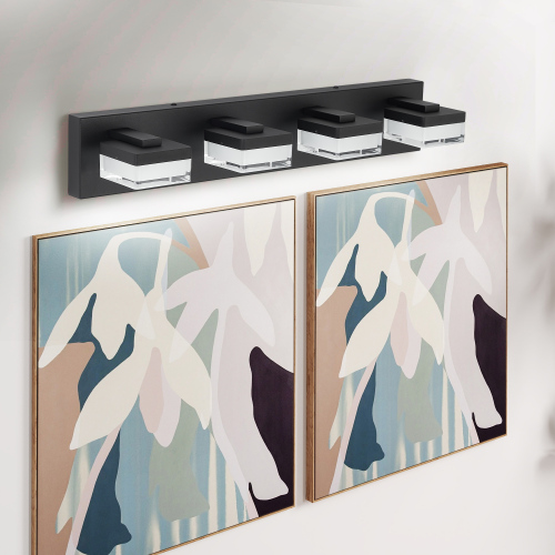 (Same as W1340110609/L2015) Modern 6-Light Black LED Vanity Mirror Light Fixture For Bathrooms And Makeup Tables、、eastwooduniform