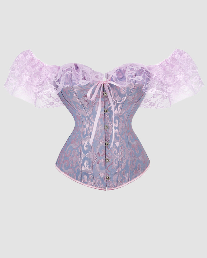 1950s 12 Boned Cotton Jacquard Lace Corset、mySite、bengalsvssteelers