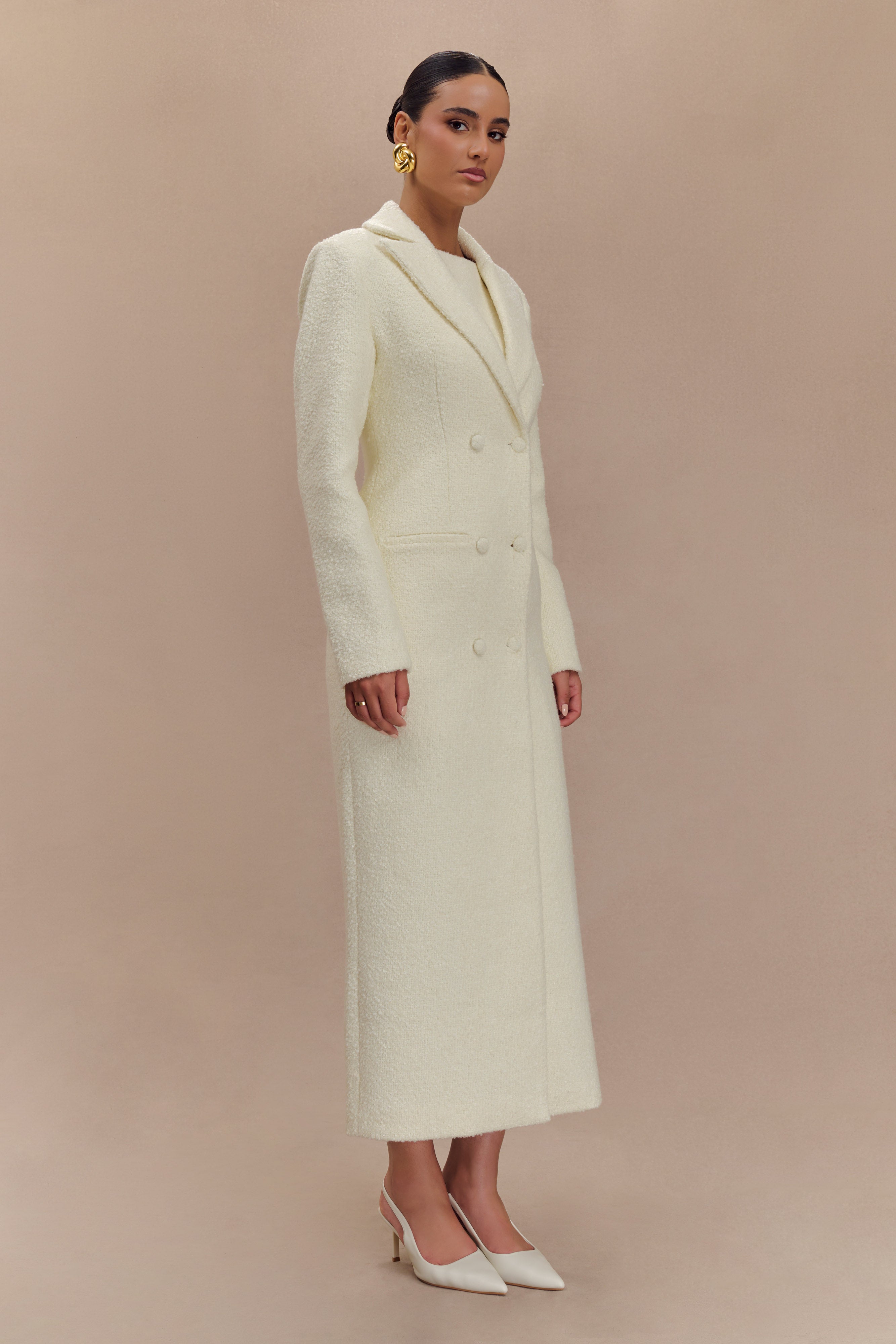Carver Boucle Coat - Ivory、mySite、solidvoid