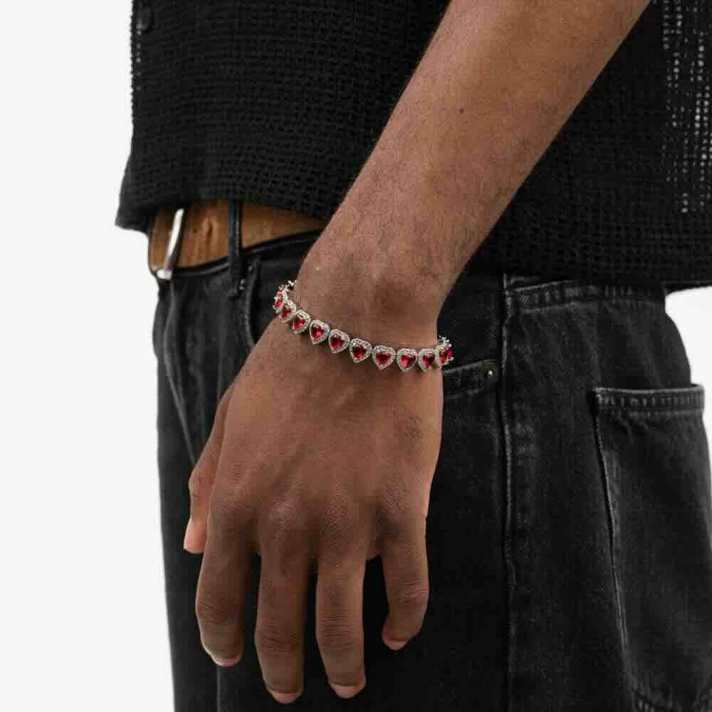 Red Heart Moissanite Halo Bracelet、mySite、hinf8tx79