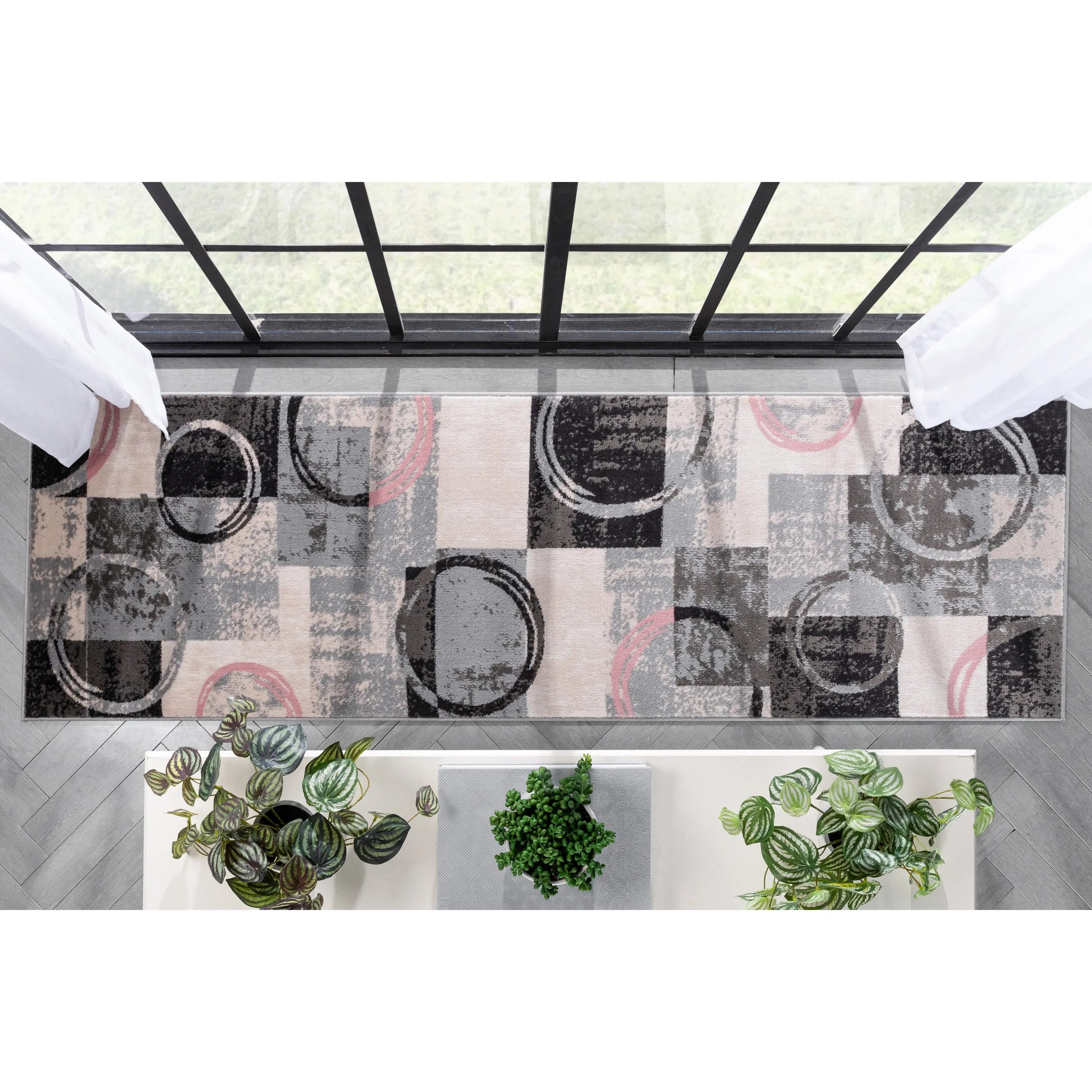 Shai Modern Geometric Grey Blush Rug、mySite、gigharbornorthrealestate