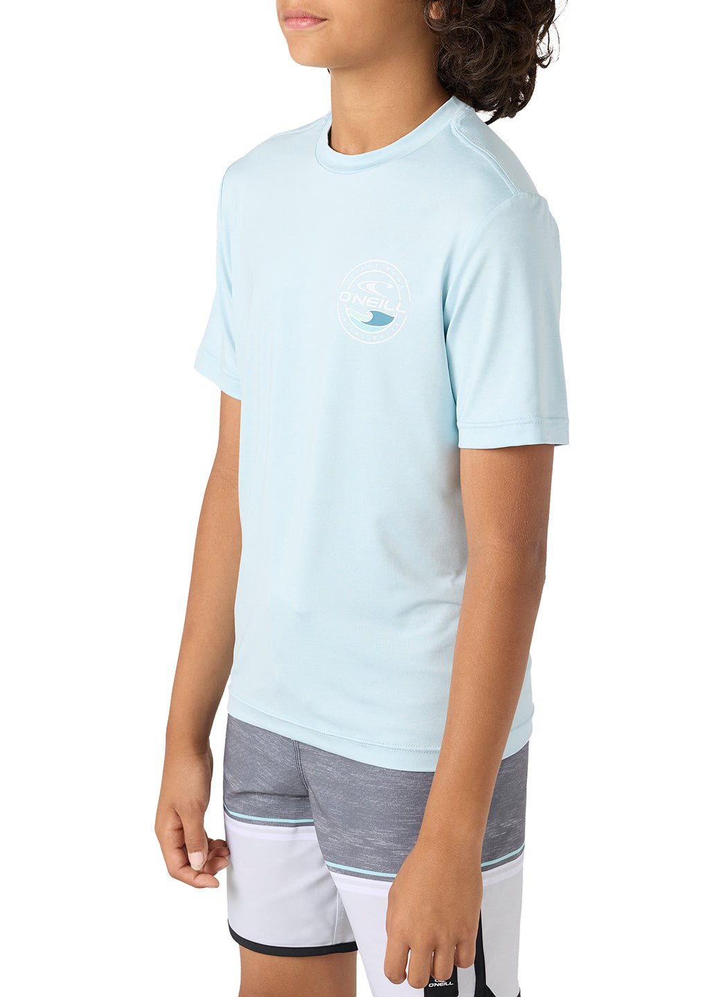 O'Neill Boys' Trvlr UPF 50+ Peak Short Sleeve Rash Guard (Big Kid)、mySite、noshort