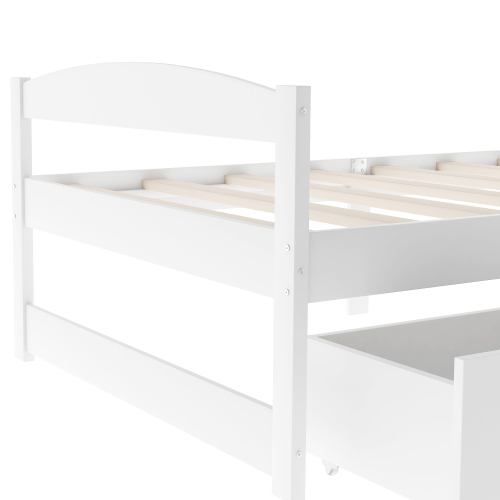 Twin size platform bed, with two drawers, gray、、casual