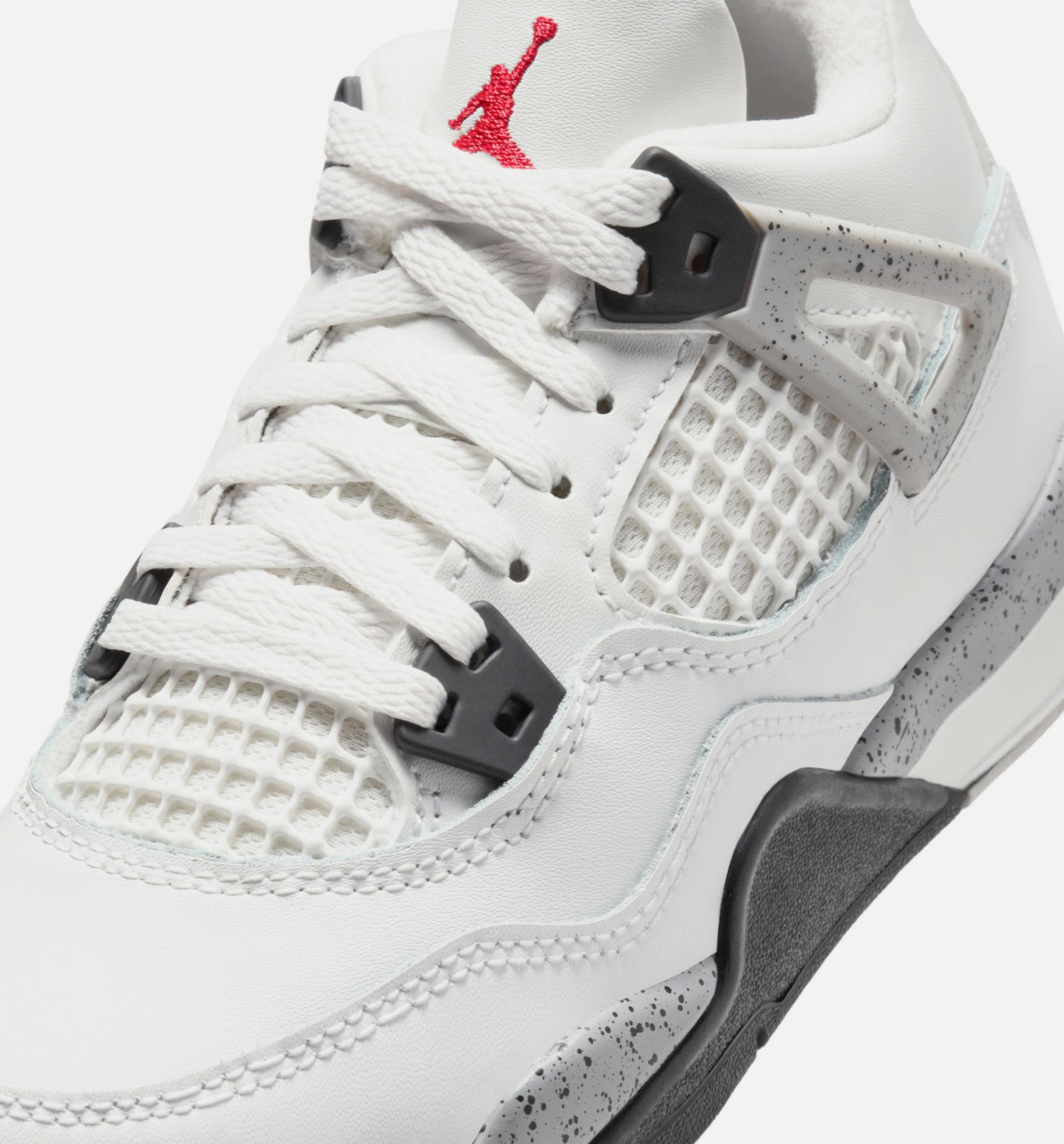 Air Jordan 4 Retro White Cement Preschool Lifestyle Shoe - Summit White/Fire Red/Cement Grey/Black、mySite、dreamappss