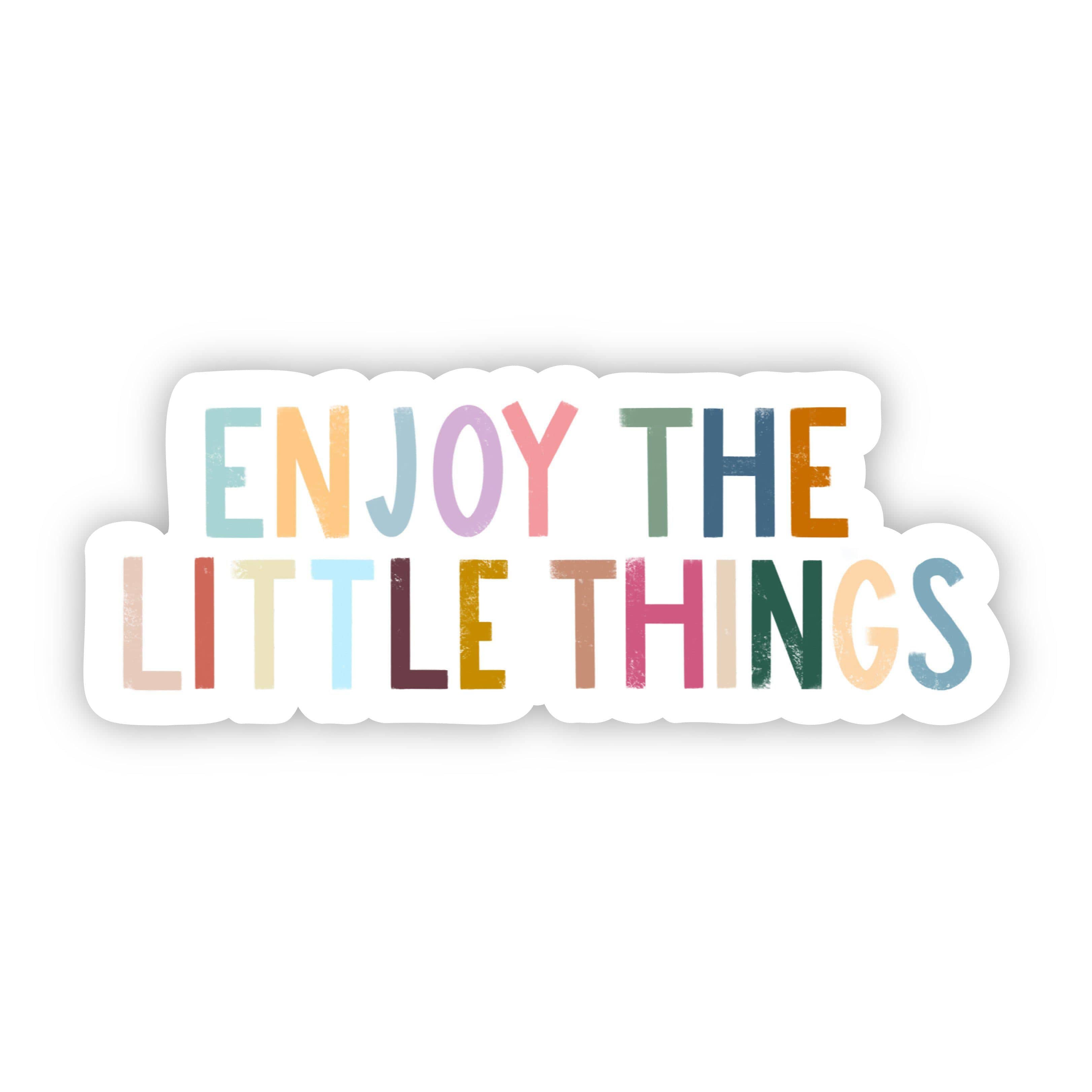  Enjoy The Little Things Multicolor Lettering Sticker、mySite、elrpsem3k