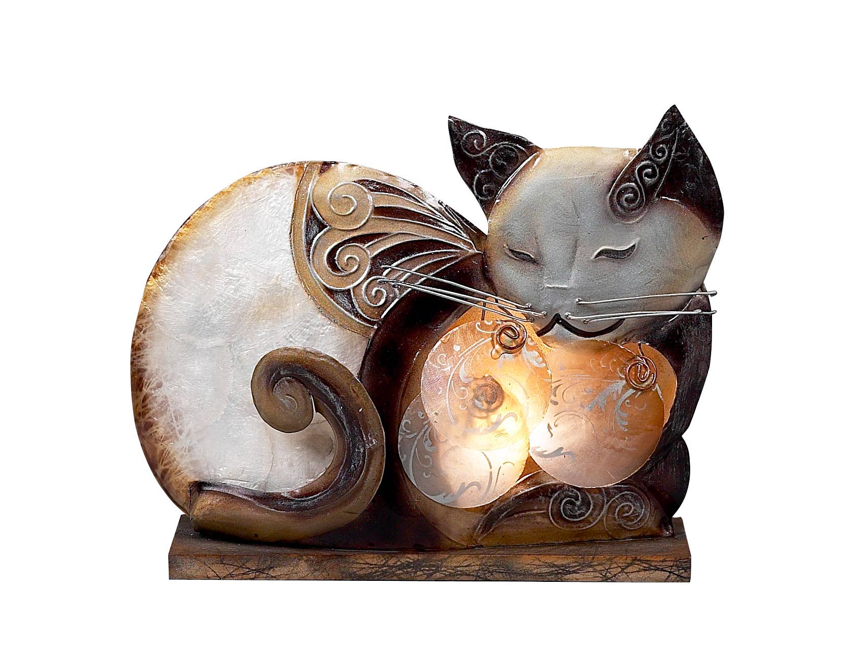 Capiz Cat Lamps-Sitting or Lying & Siamese*、mySite、g9winljtr