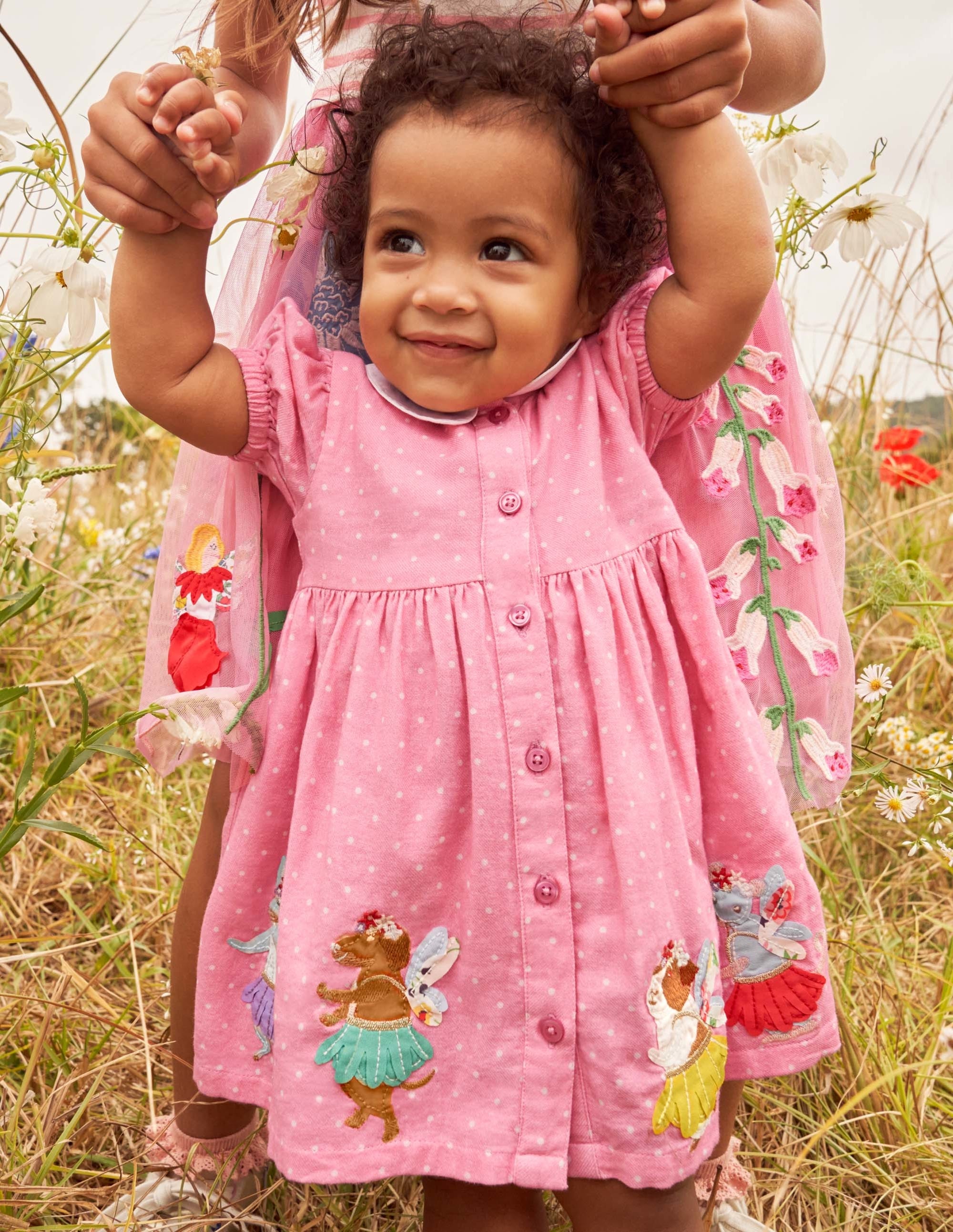  Woven Appliqué Dress-Formica Pink Pin Spot Animals、mySite、ashleygrahame