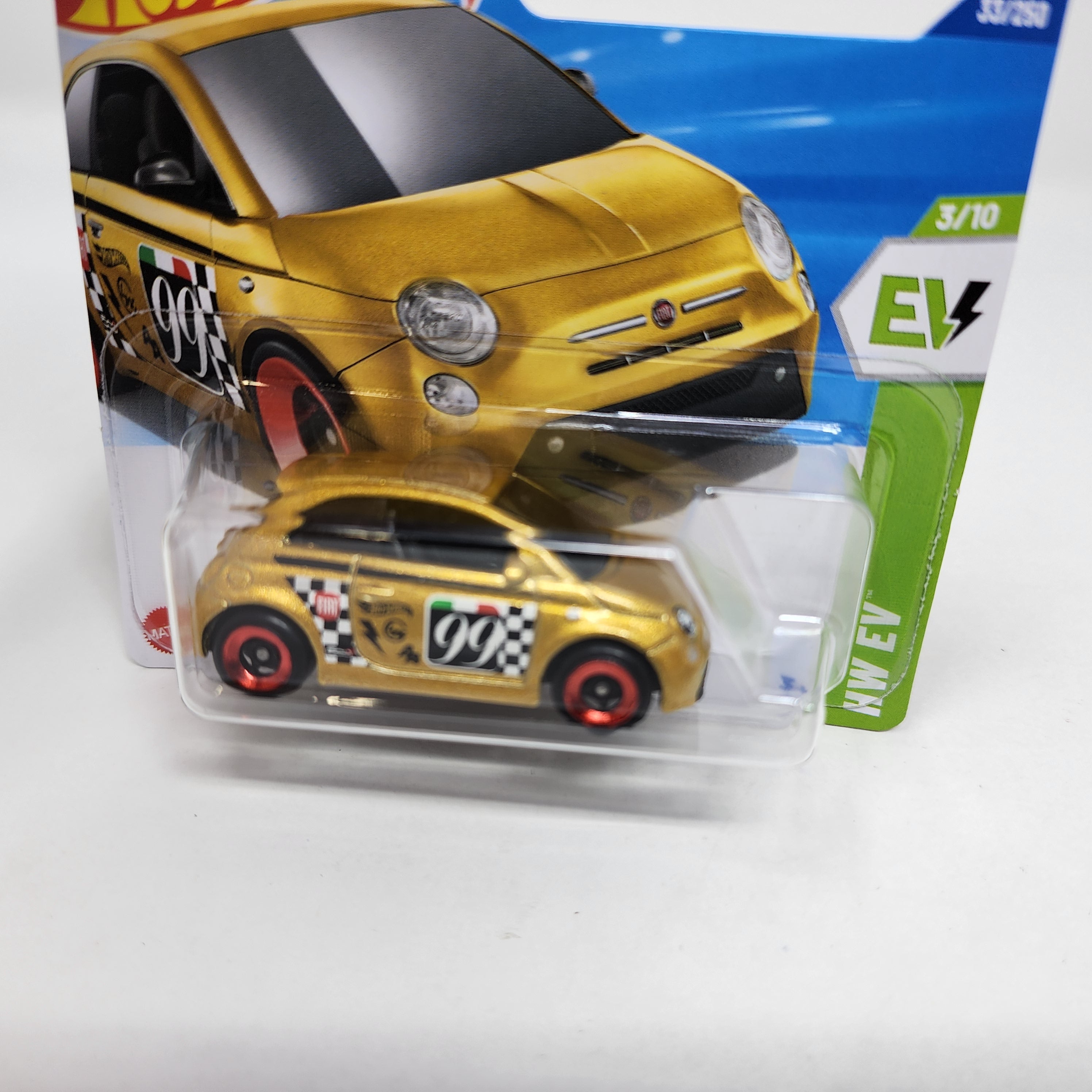 Fiat 500e #33 * Gold * 2025 Hot Wheels Short Card Case C、mySite、hgirdovlk