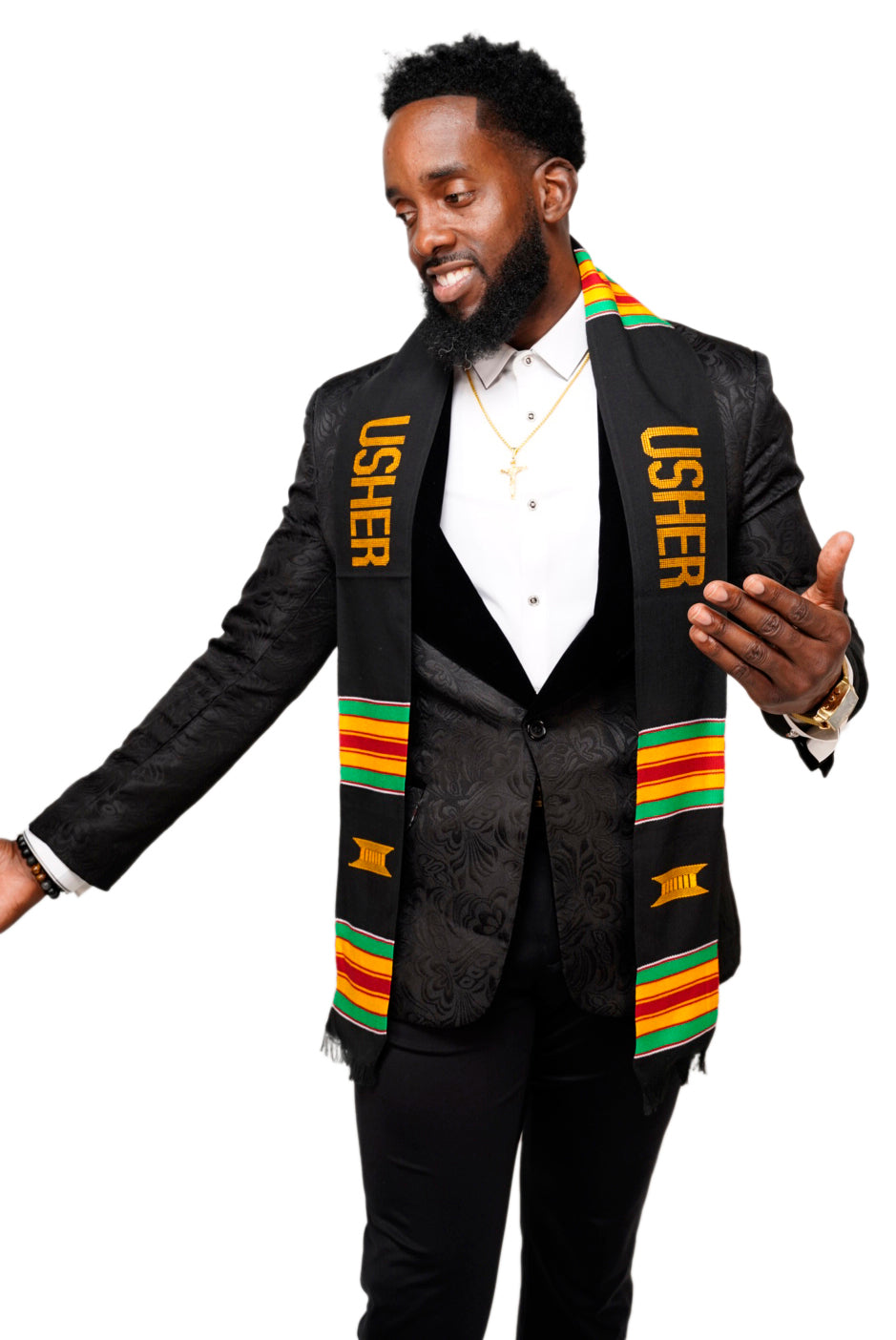 Usher Handwoven Kente Scarf-Sash DP1549、mySite、solidvoid