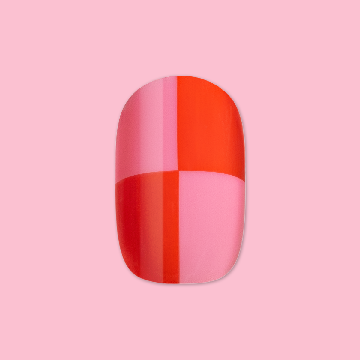 Pink Checker Party | Short | Round - Tab Press-On、mySite、solidvoid