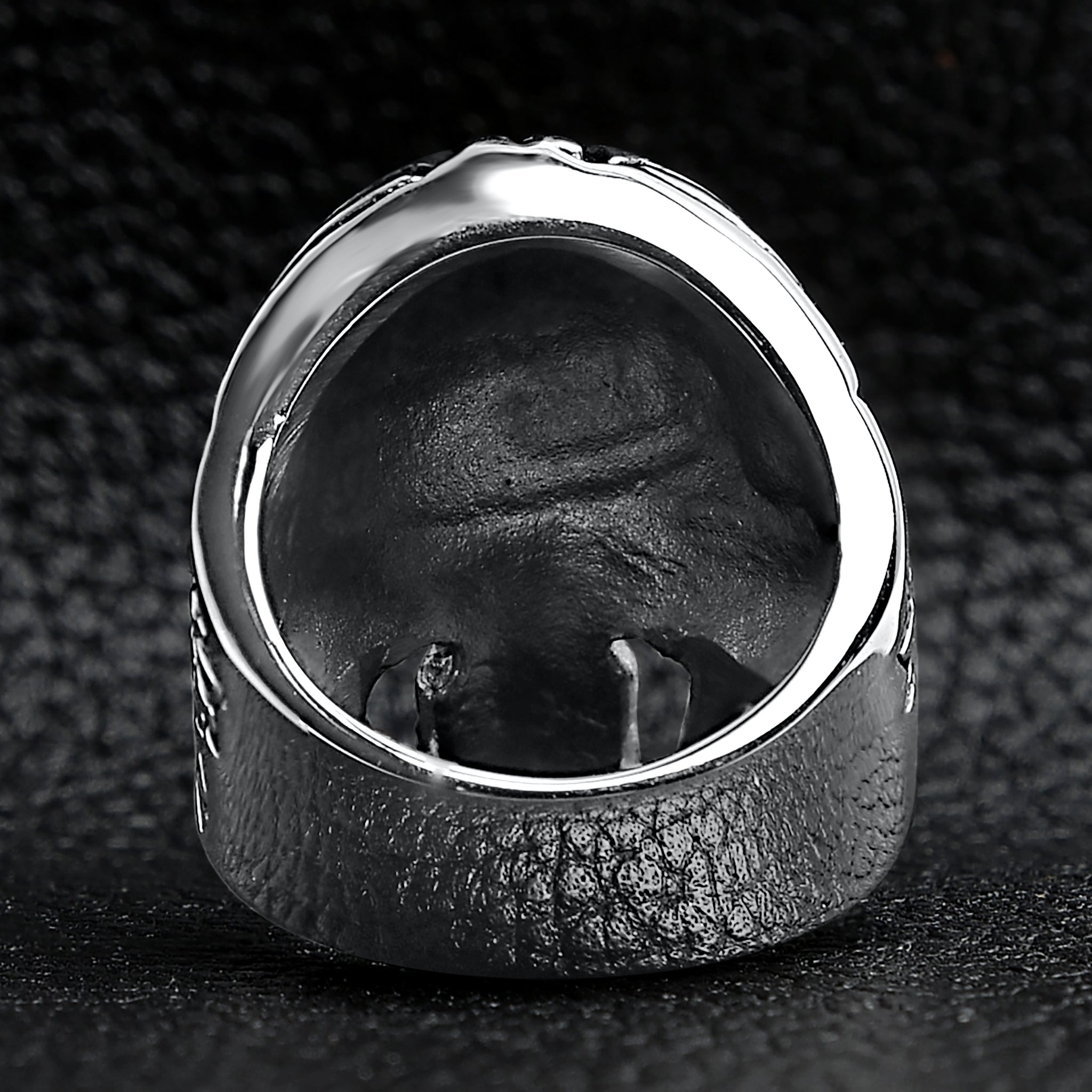 Large Red CZ Eyed Detailed Skull Stainless Steel Ring / SCR4005、mySite、dreamappss