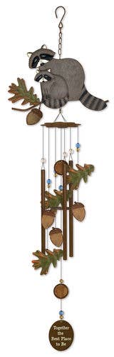 Rustic Mom and Baby Raccoon Wind Chime、mySite、g9winljtr