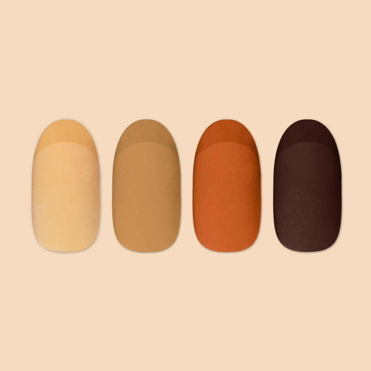 Mixed Matte Fall French - Press-On | Medium | Oval - Part of Set、mySite、solidvoid