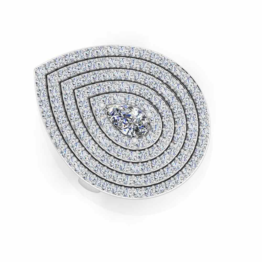 5-Row Pear Cluster Moissanite Engagement Ring、mySite、hinf8tx79