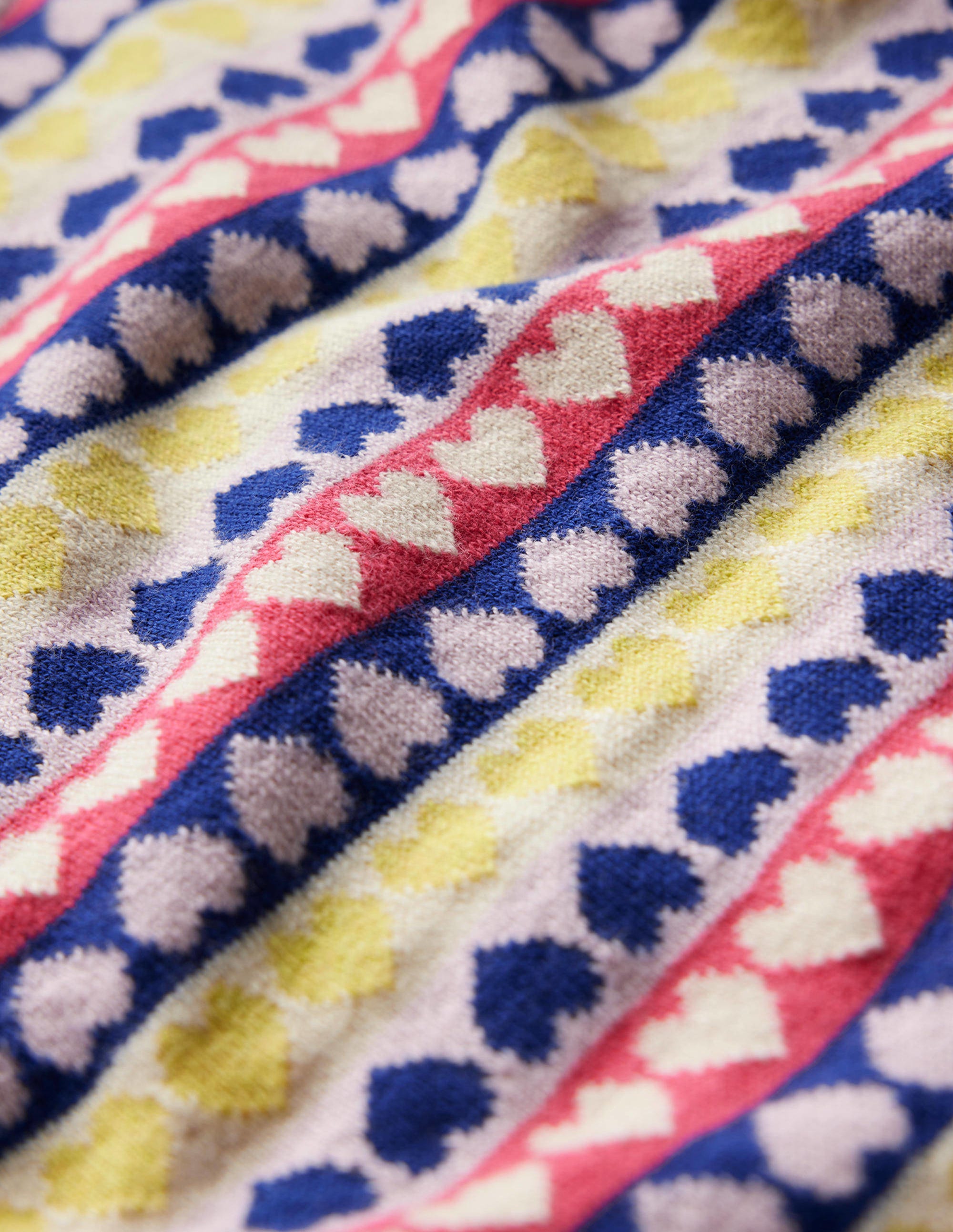  Isabel Heart Fair Isle Jumper-Multi, Ivory Geo Heart、mySite、ashleygrahame