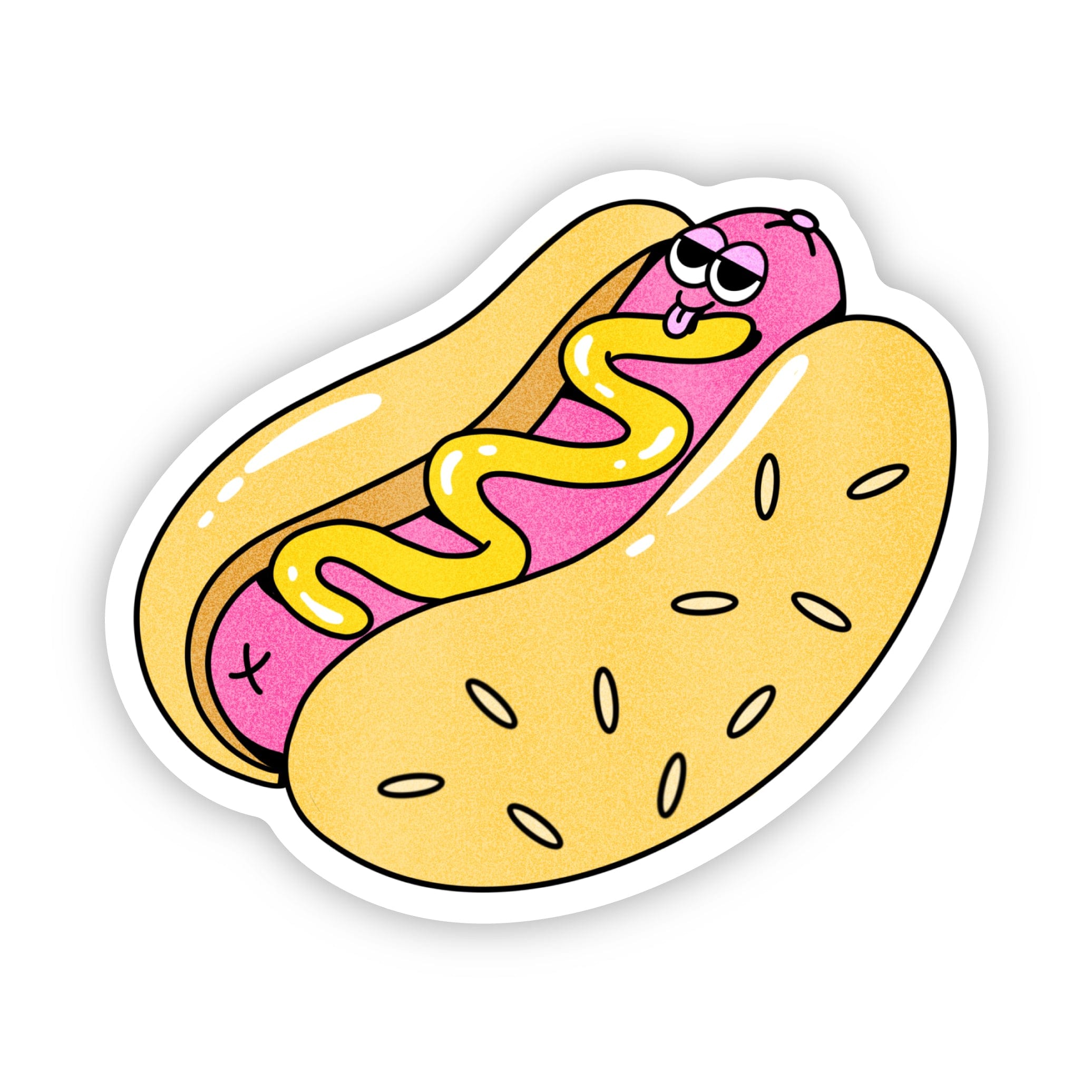  Cute Hot Dog With Mustard Sticker、mySite、ghnorth