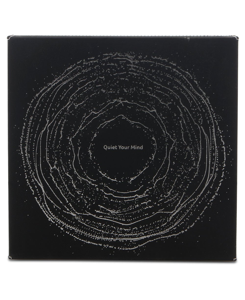 Quiet Your Mind Leatherette Black and Silver Inspirational Wall Hanging、mySite、topwebapps