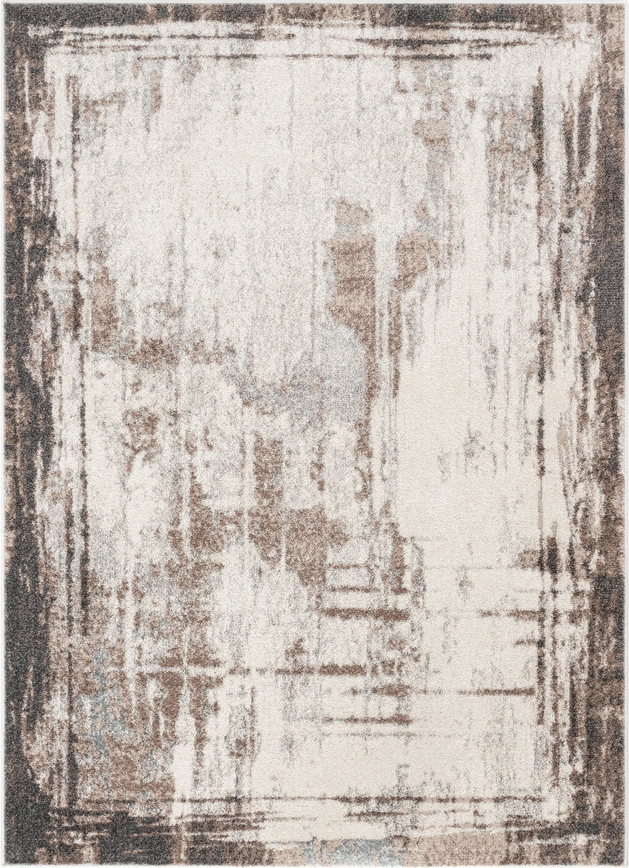 Francis Abstract Brushstroke Ivory Vintage Rug、mySite、gigharbornorthrealestate