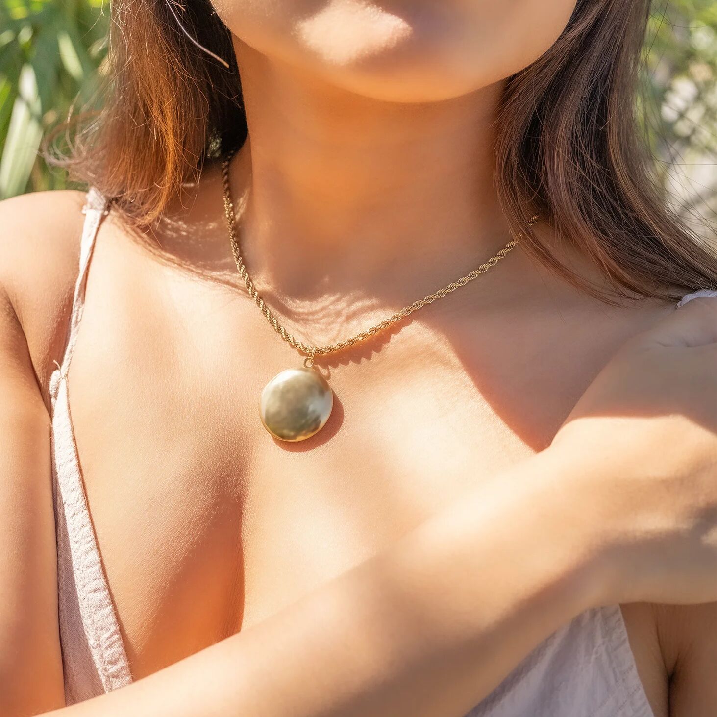 18K Gold PVD Stainless Steel Round Locket / PDL0242、mySite、dreamappss