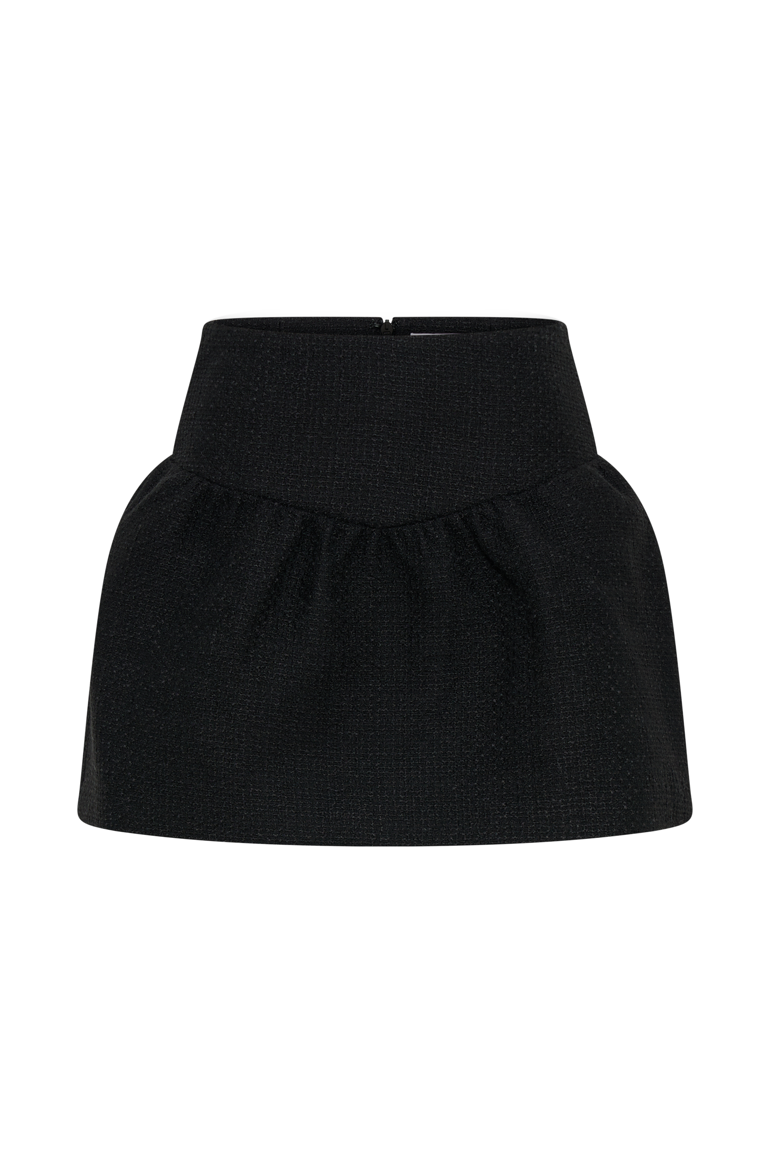 Cyrus Gathered Boucle Mini Skirt - Black、mySite、solidvoid