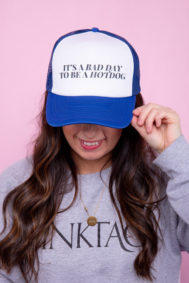 It's a Bad Day To Be a Hotdog Trucker Hat - Royal Blue、mySite、hinf8tx79