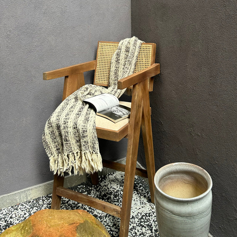 Cotton Cottage Throw | Black | 168 x 120 cm、mySite、camillekostekn