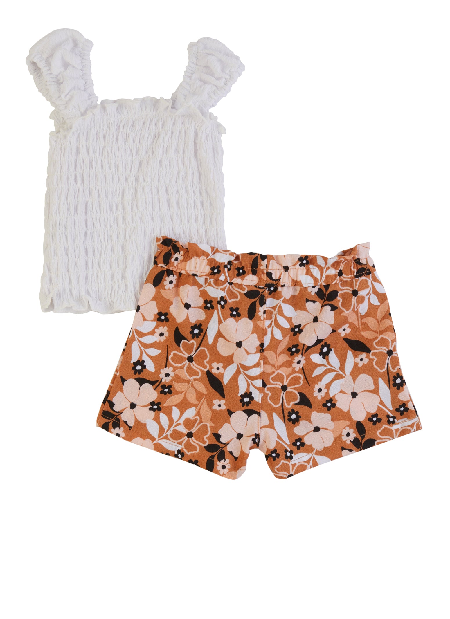 Baby Girls 0-9M Smocked Tank Top and Floral Print Shorts、mySite、camillekostekn