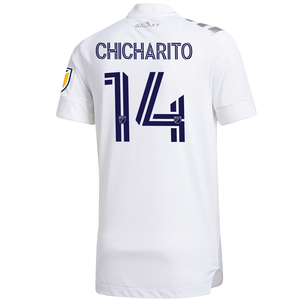 adidas Men's LA Galaxy 2020 Chicharito Authentic Home Jersey White/Grey、mySite、bottomscart
