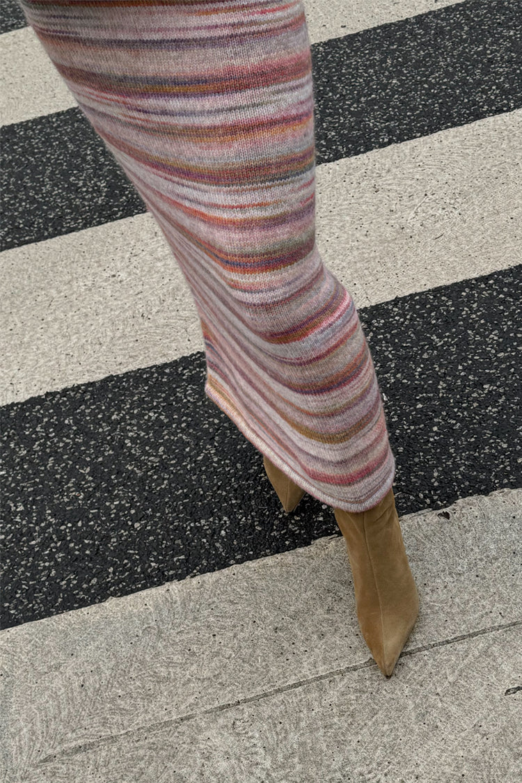 Multi Stripe Knit Skirt、mySite、solidvoid