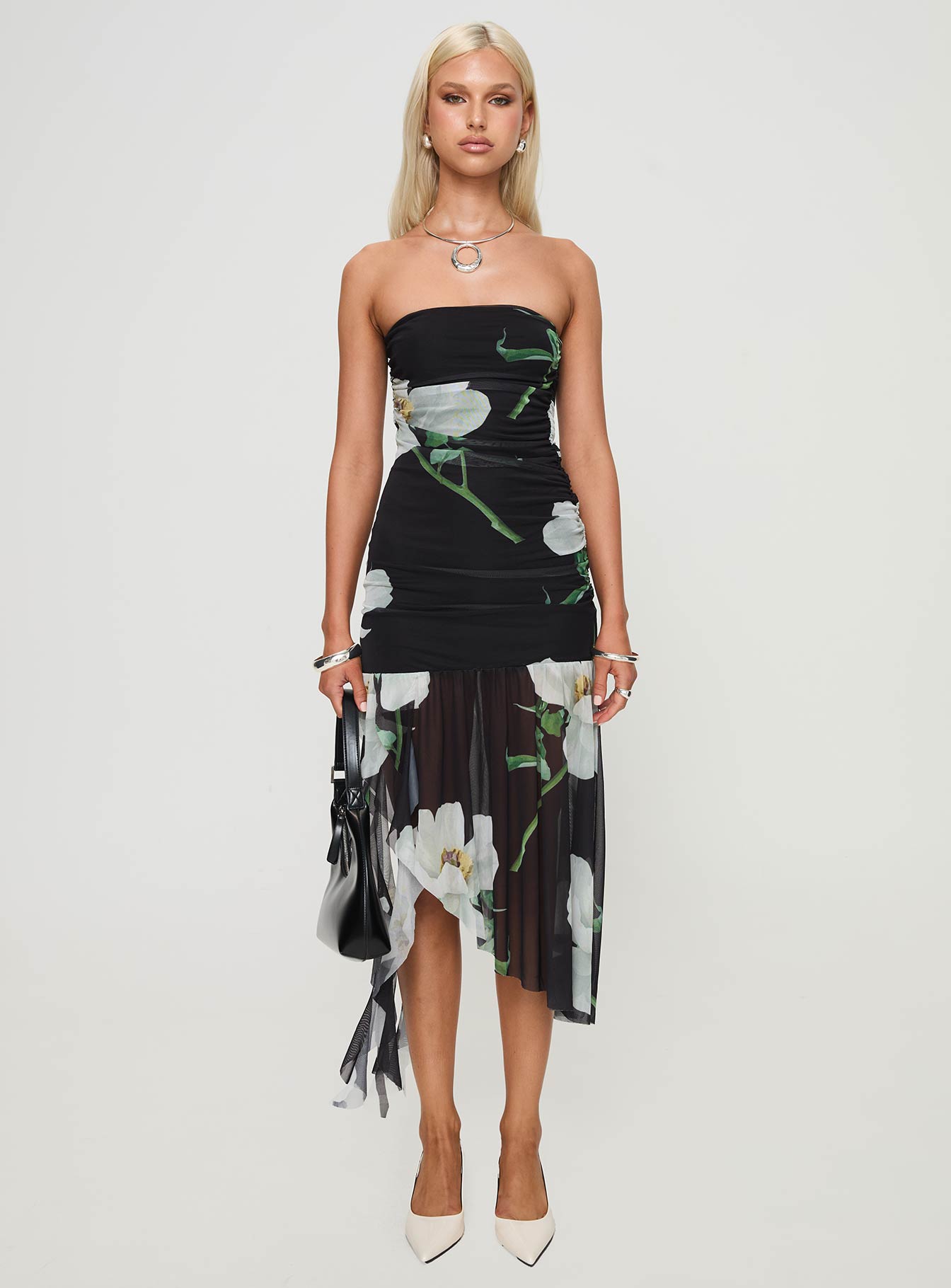 Nektaria Strapless Midi Dress Multi、mySite、solidvoid