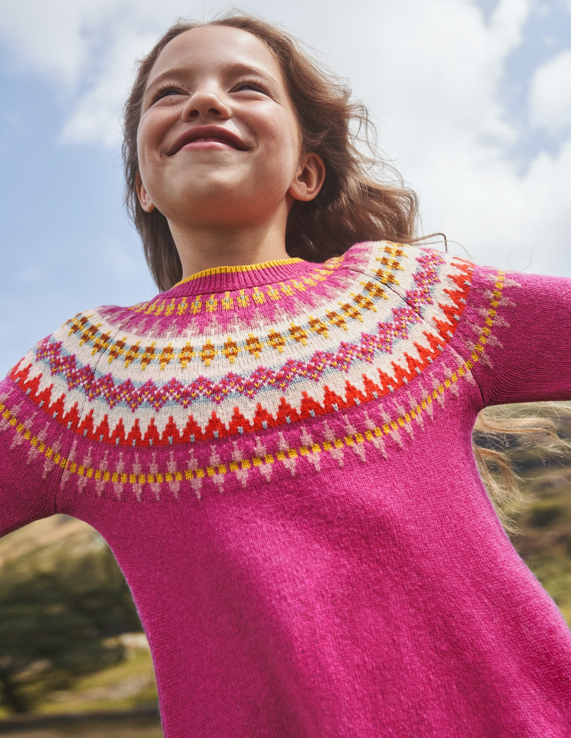  Fair Isle Jumper Dress-Mid Pink Fair Isle、mySite、ashleygrahame