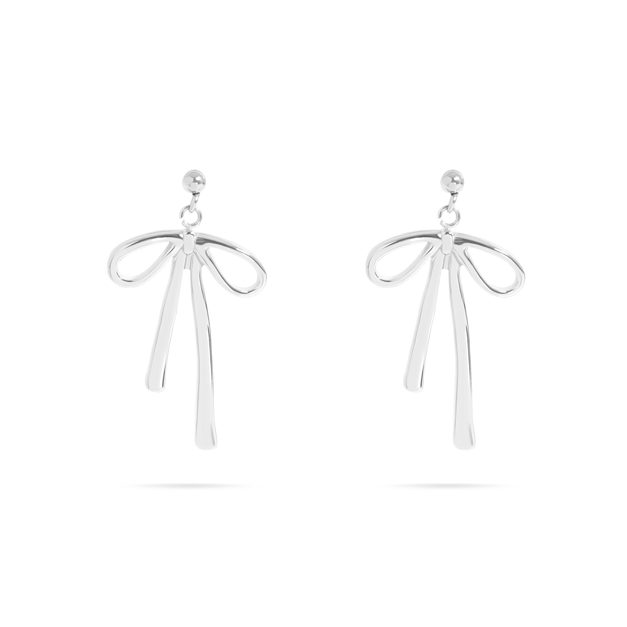 18K Gold PVD Stainless Steel Ribbon Bow Earrings / ERJ0084、mySite、dreamappss