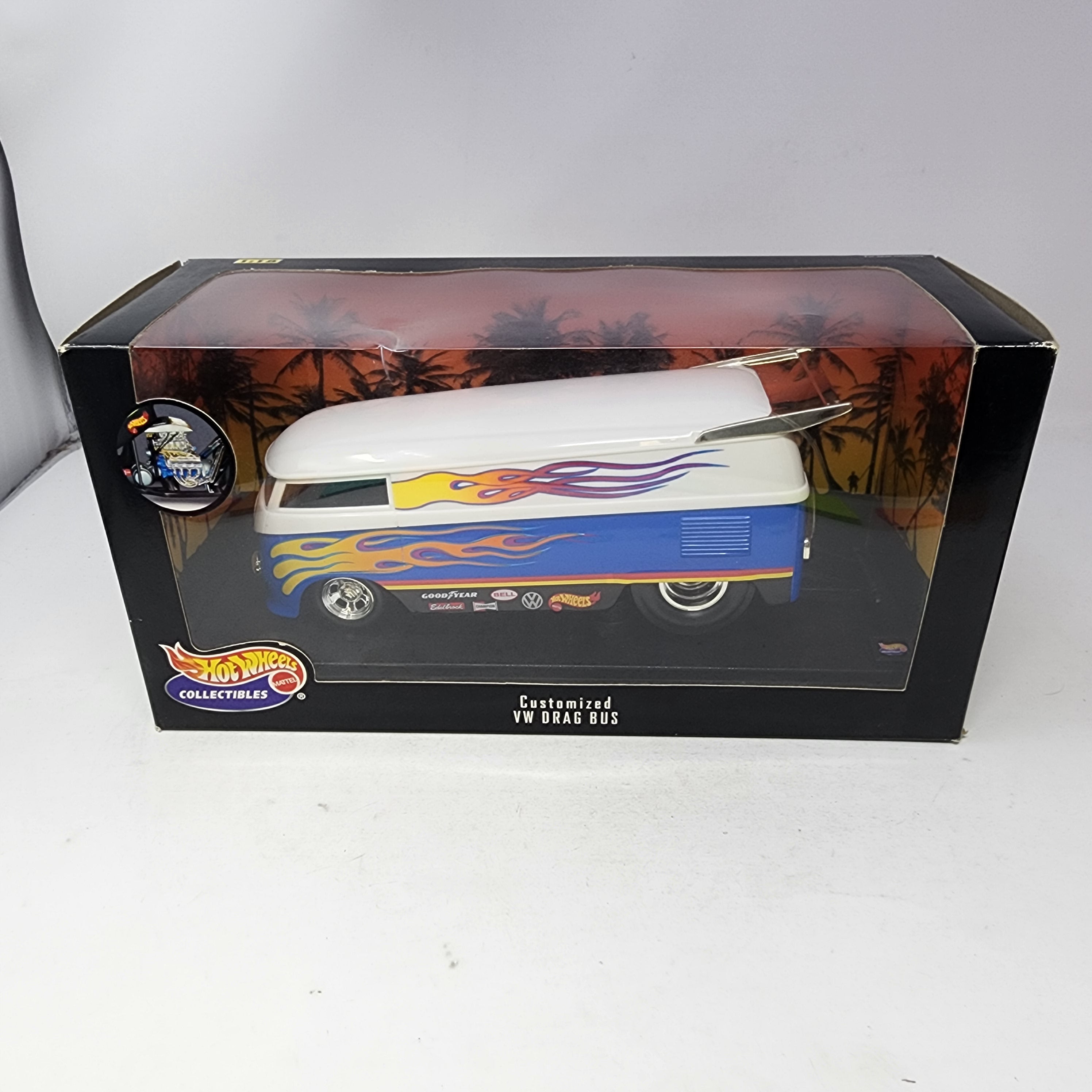 Customized VW Drag Bus * White/Blue * Hot Wheels 1/18 Scale Collectibles、mySite、hgirdovlk