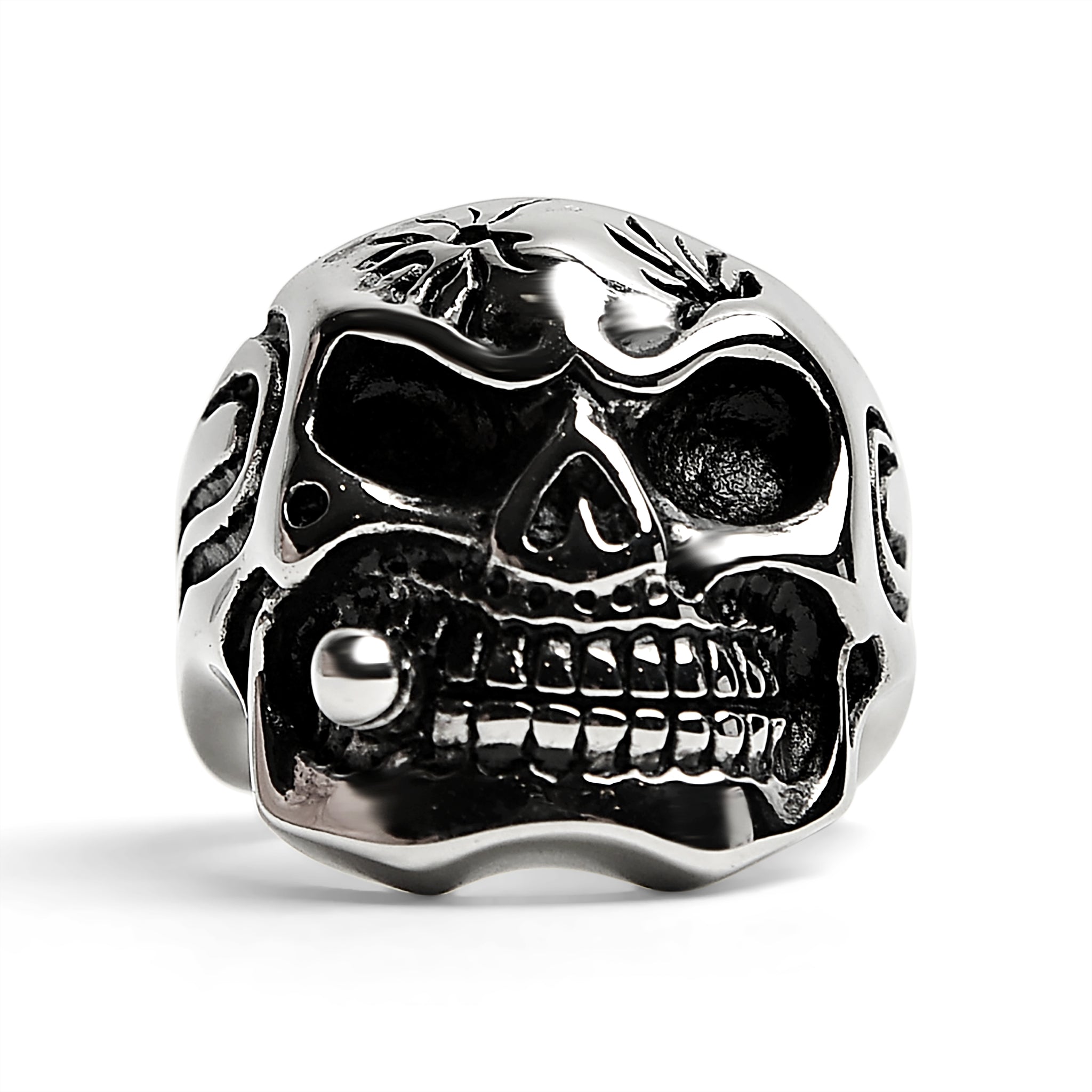 Stainless Steel Polished Skull With Cigar Ring / SCR2003、mySite、dreamappss