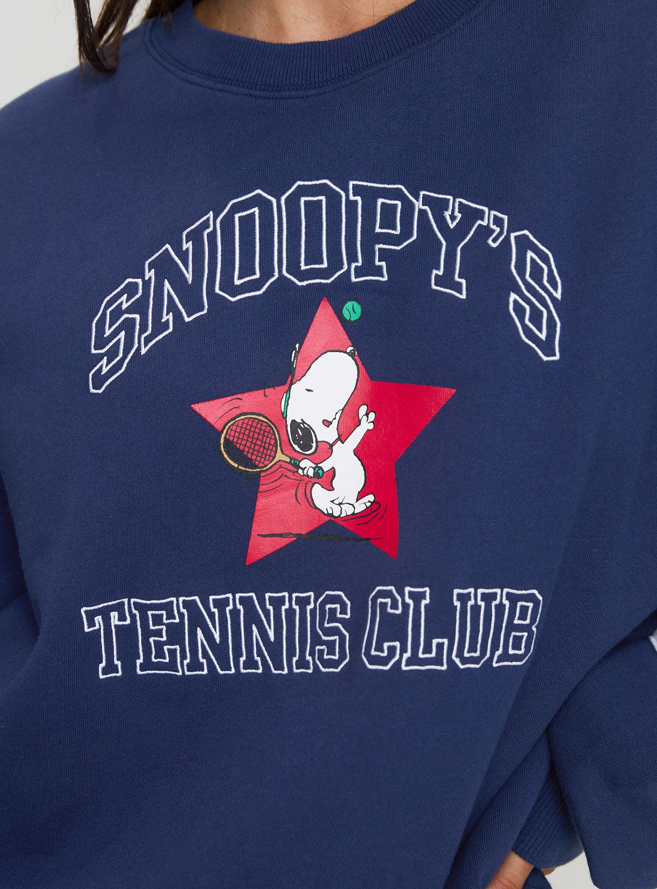 Snoopy Star Tennis Club Sweater Navy、mySite、solidvoid