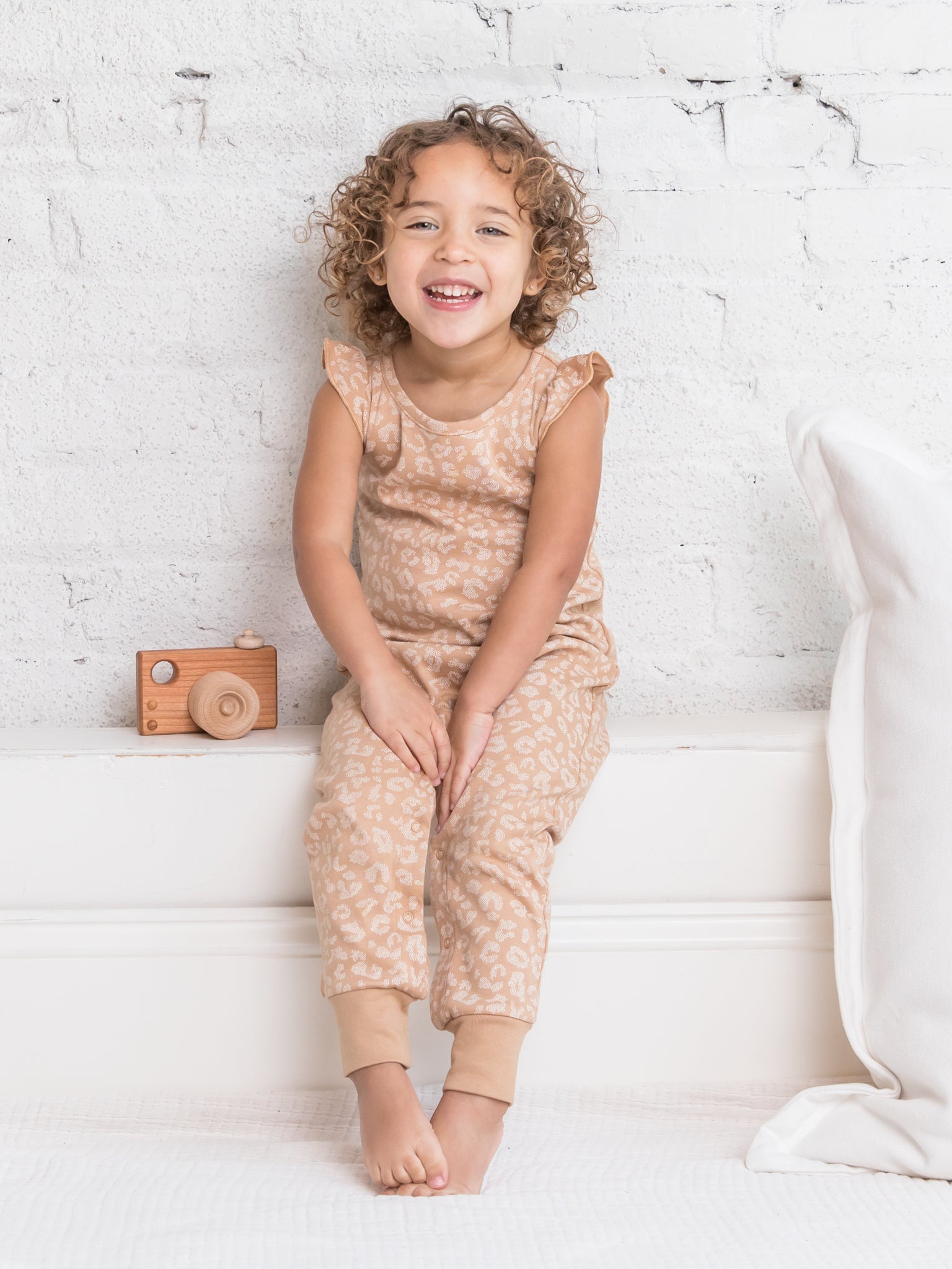 Flora Flutter Sleeve Romper - Leopard / Tan、mySite、g9winljtr