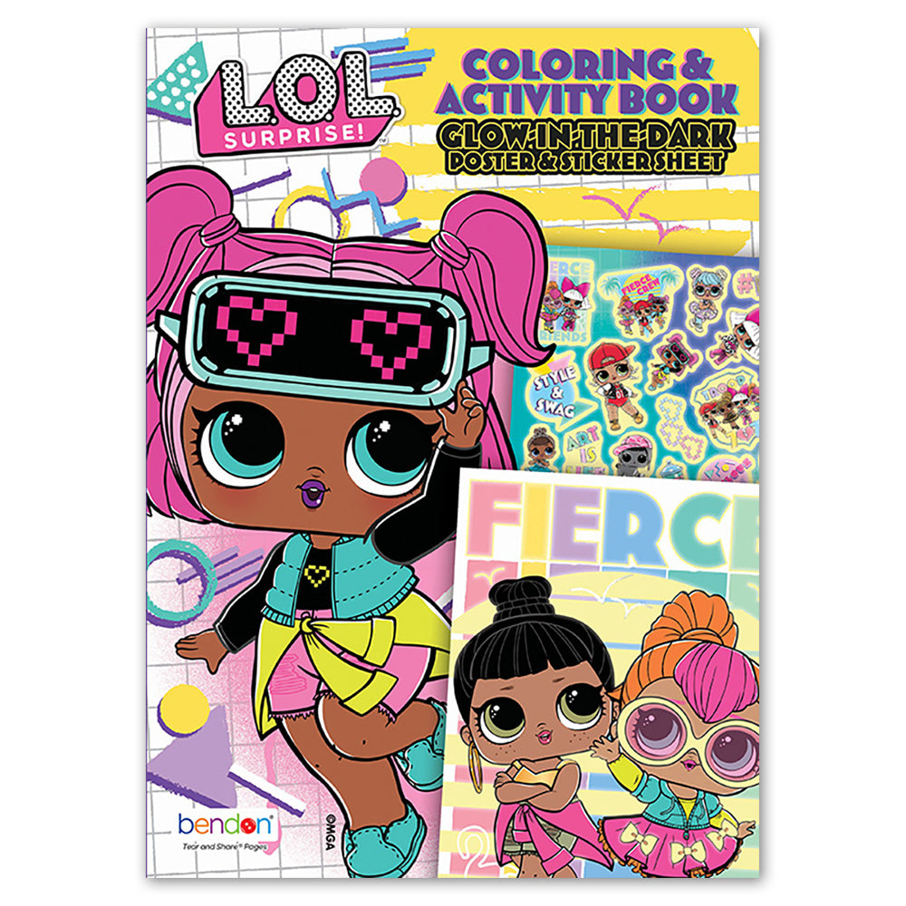  LOL Surprise Coloring Book w/ Glow-in-the-Dark Poster & Stickers、mySite、ghnorth