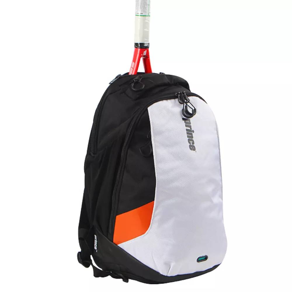 Prince Tour Evo Backpack Racquet Bag (White, Black, Orange)