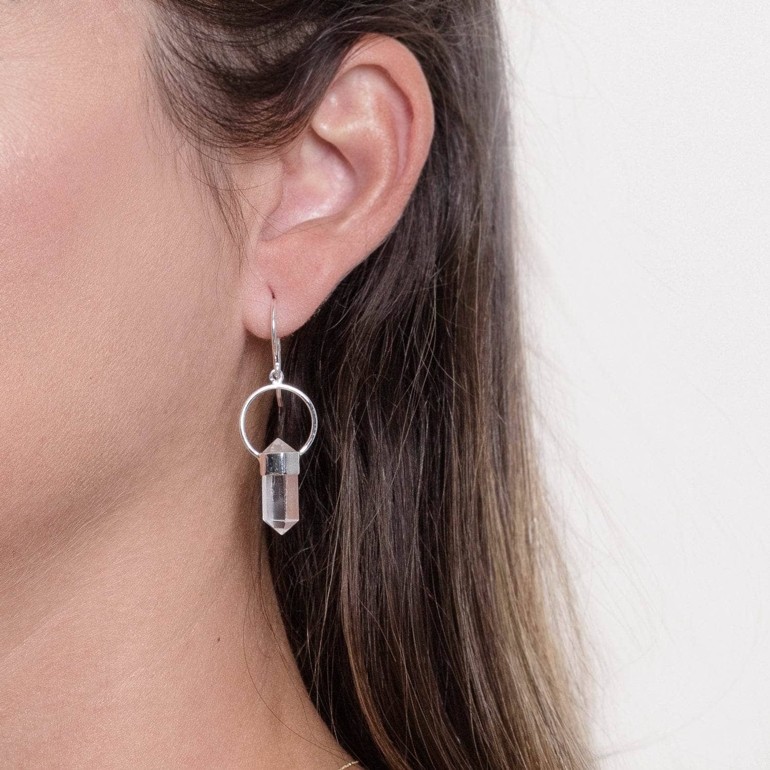 Clear Quartz Crystal Point Earrings、mySite、hinf8tx79