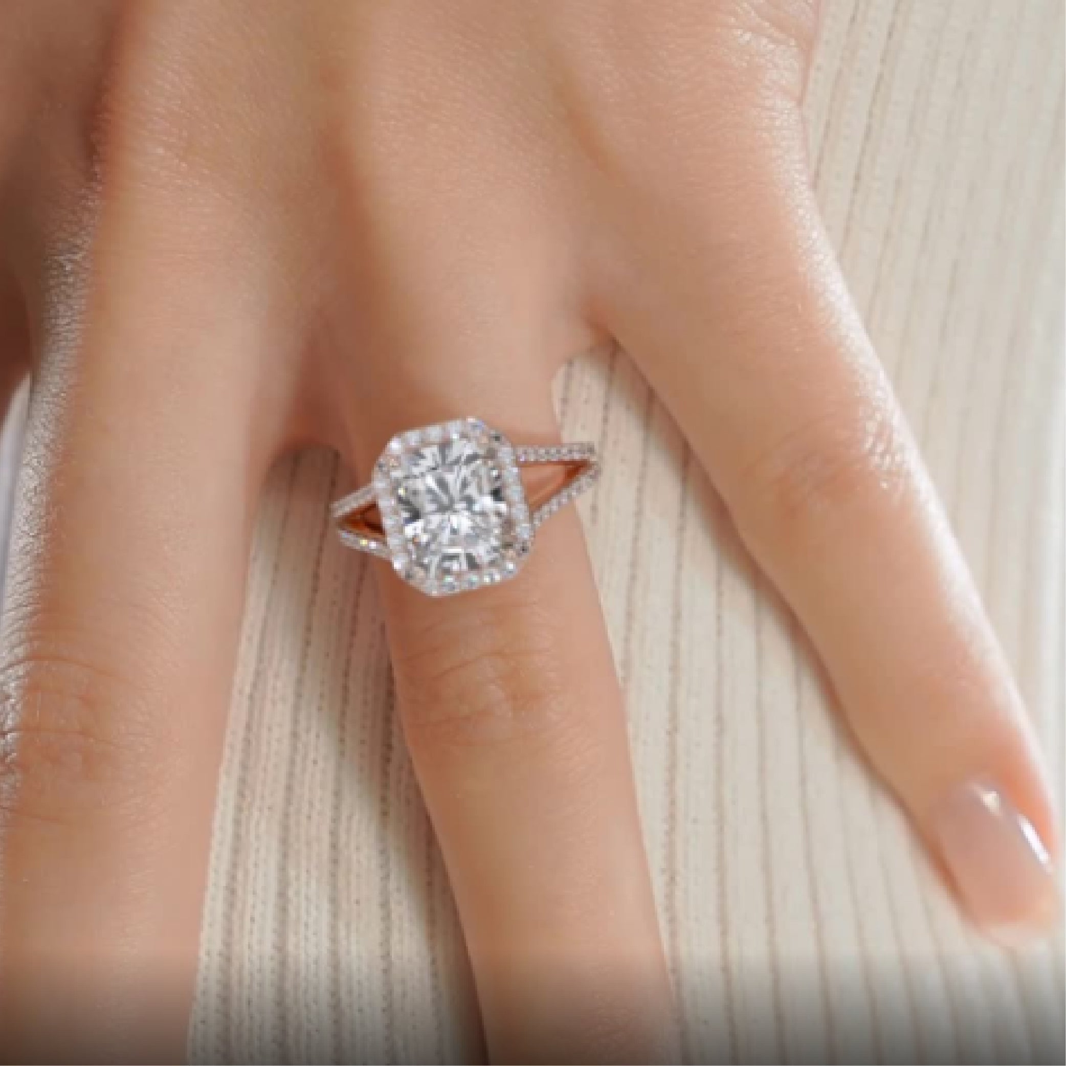 Marina Lab Grown Diamond Ring -14K Rose Gold、mySite、hinf8tx79