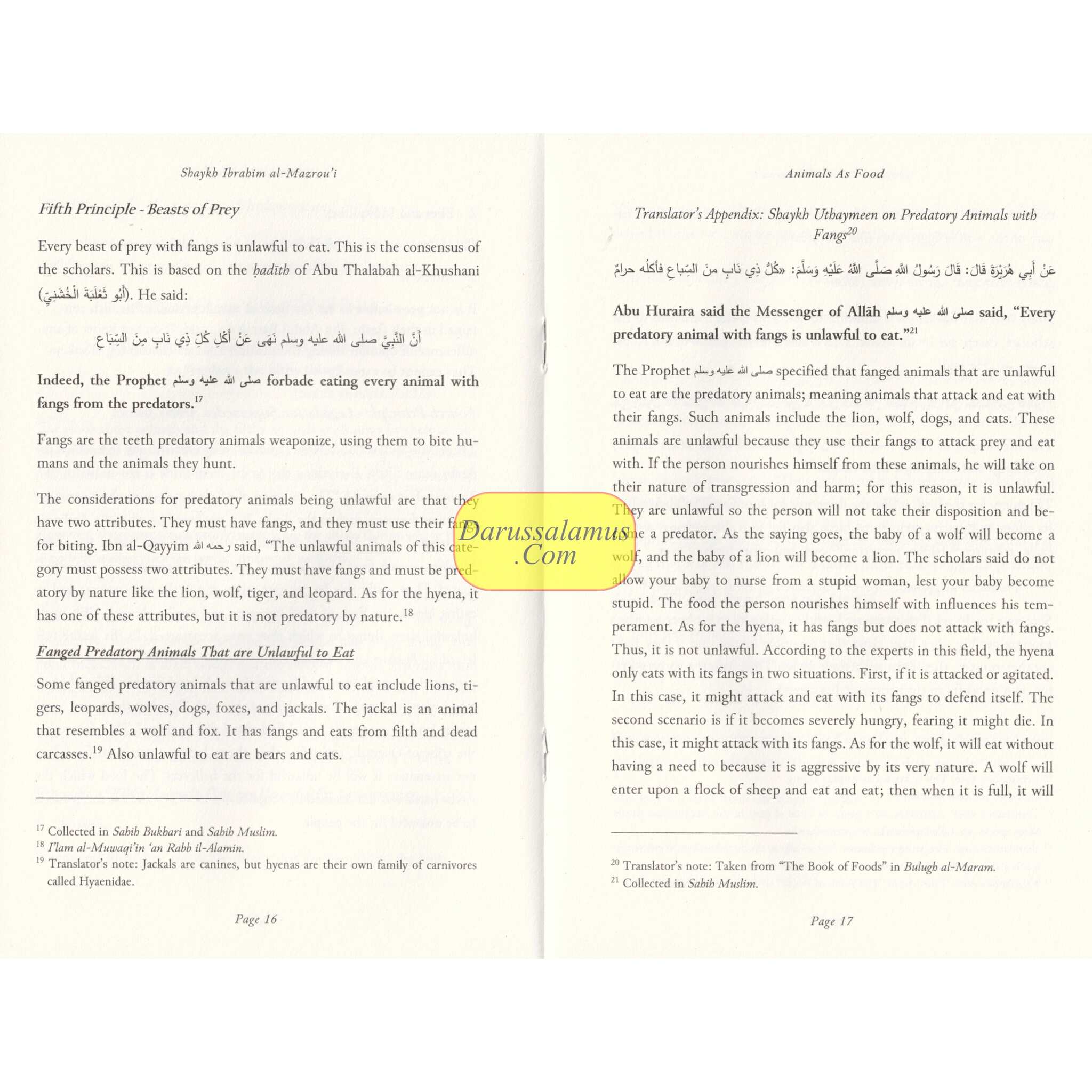 Animals As Food: The Permissible & Impermissible By Shaykh Ibrahim Al-Mazrou'i、mySite、topwebapps