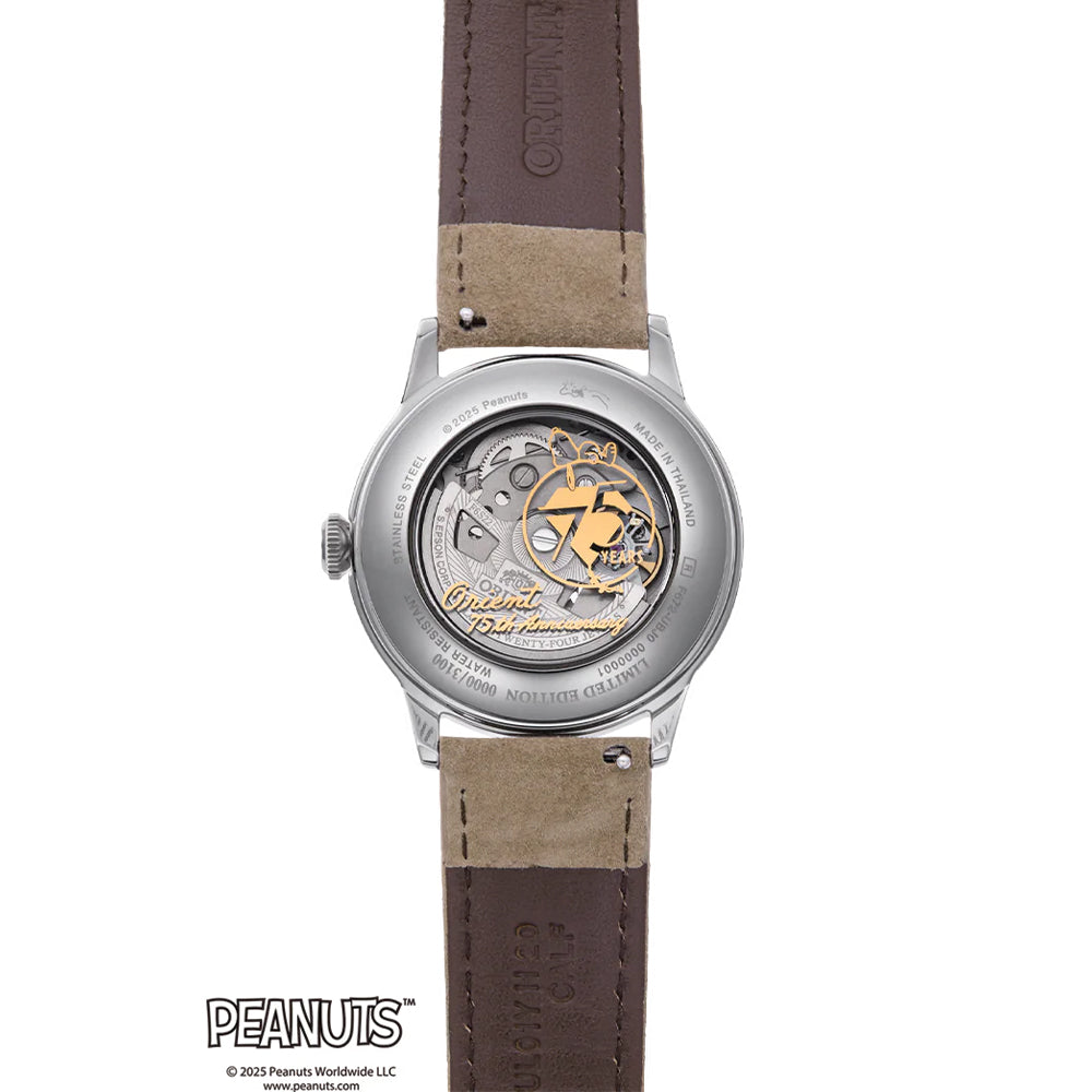 Orient Peanuts 75th Anniversary Limited Edition Bambino 38mm - Champagne on Suede Leather Strap、mySite、botmansion