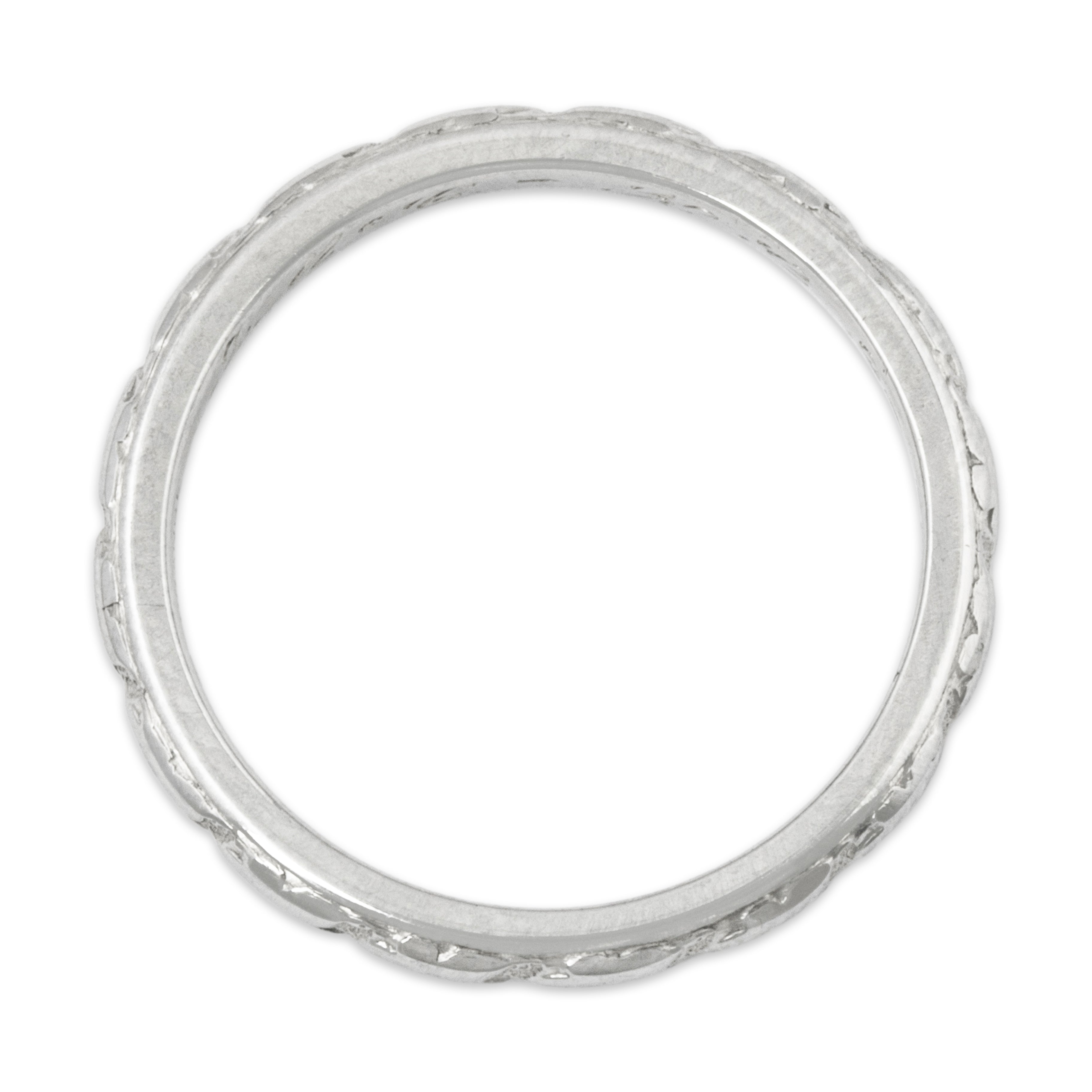 Antique Art Deco 18k White Gold Orange Blossom Band Ring 5.50、mySite、hinf8tx79