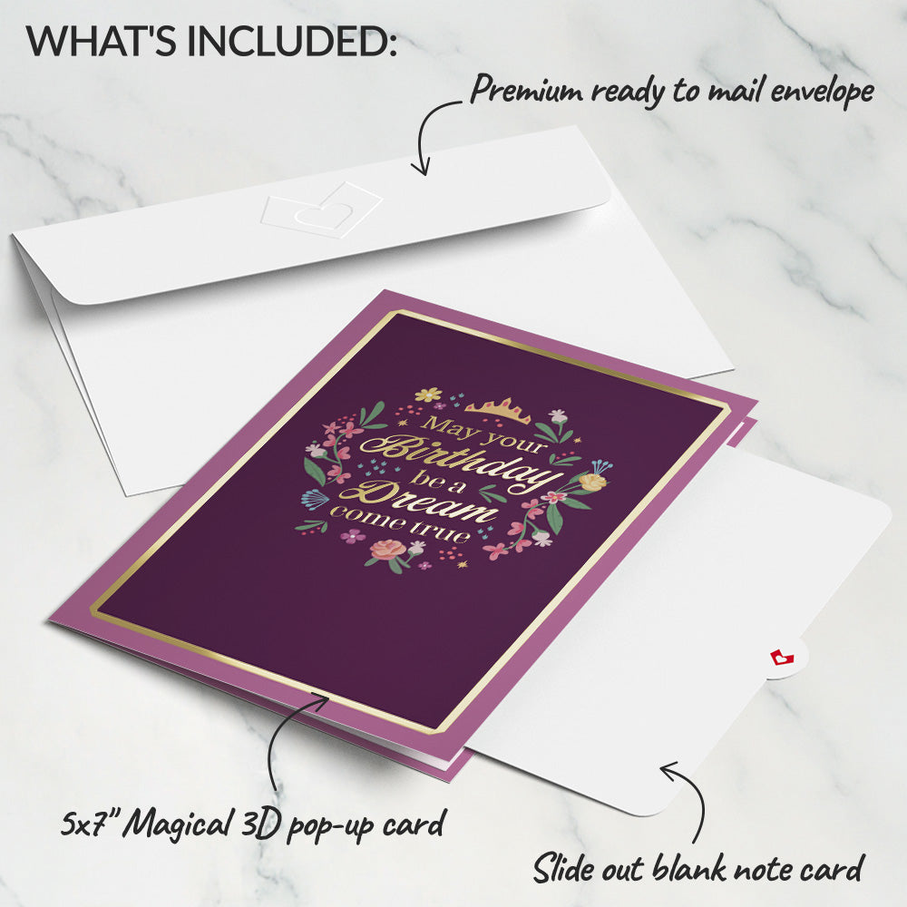 Disney Princess Birthday Dreams Come True Pop-Up Card、mySite、solidvoid