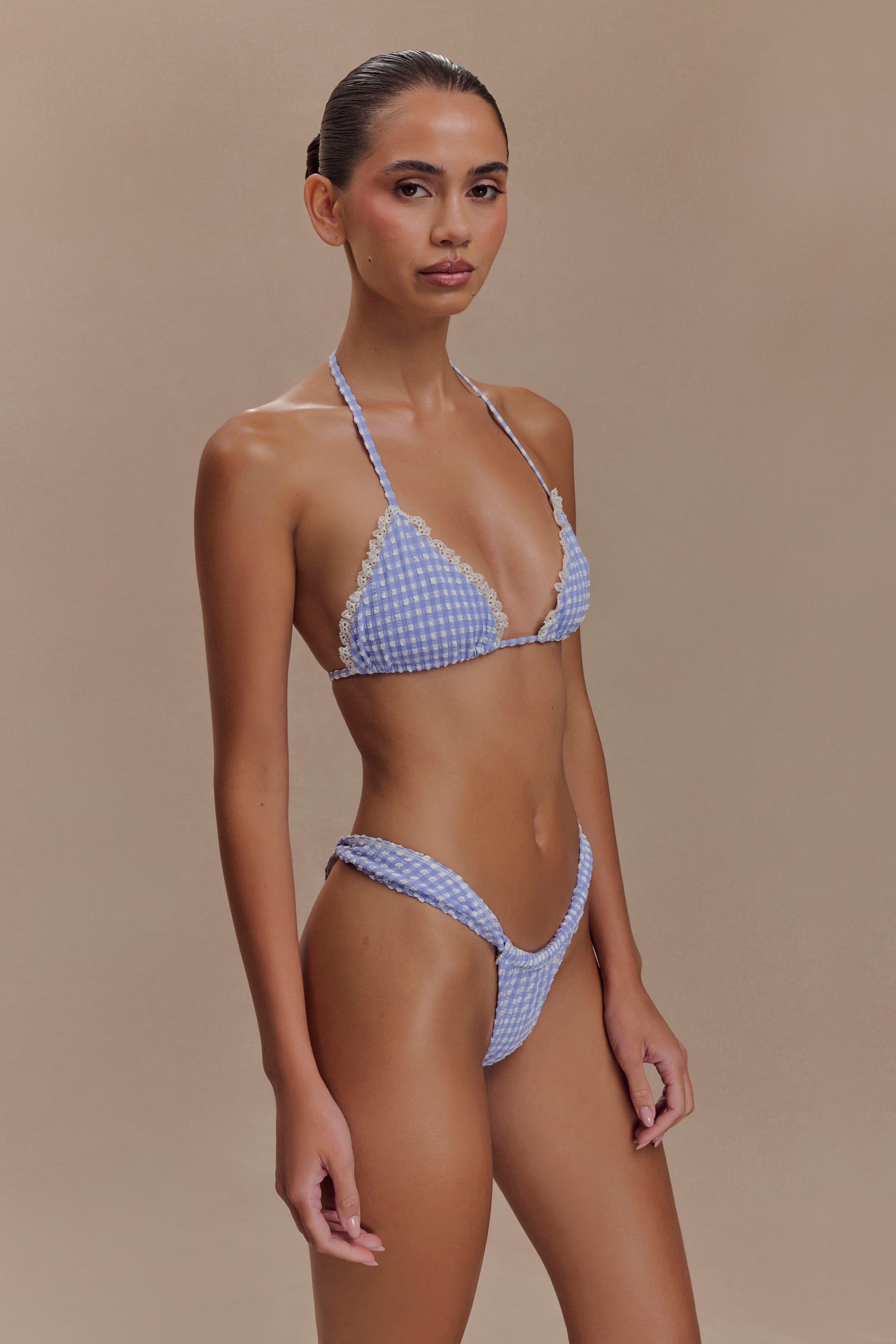 Persephone Gingham Bikini Bottoms - Lilac、mySite、solidvoid