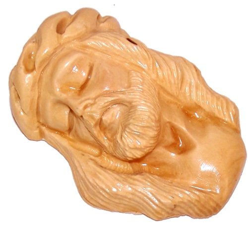  Holy Land Market Jesus Christ with Crown of Thorns - Agony Magnet - Olive wood (2.75 inches - 7cm)、mySite、elrpsem3k