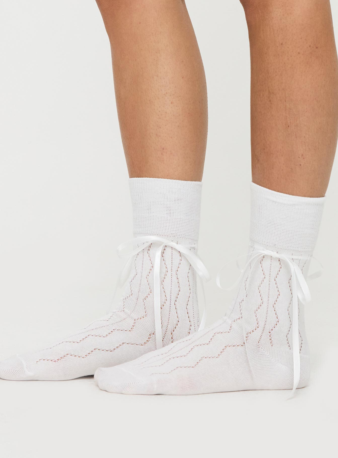 Bronson Ribbon Socks White、mySite、solidvoid