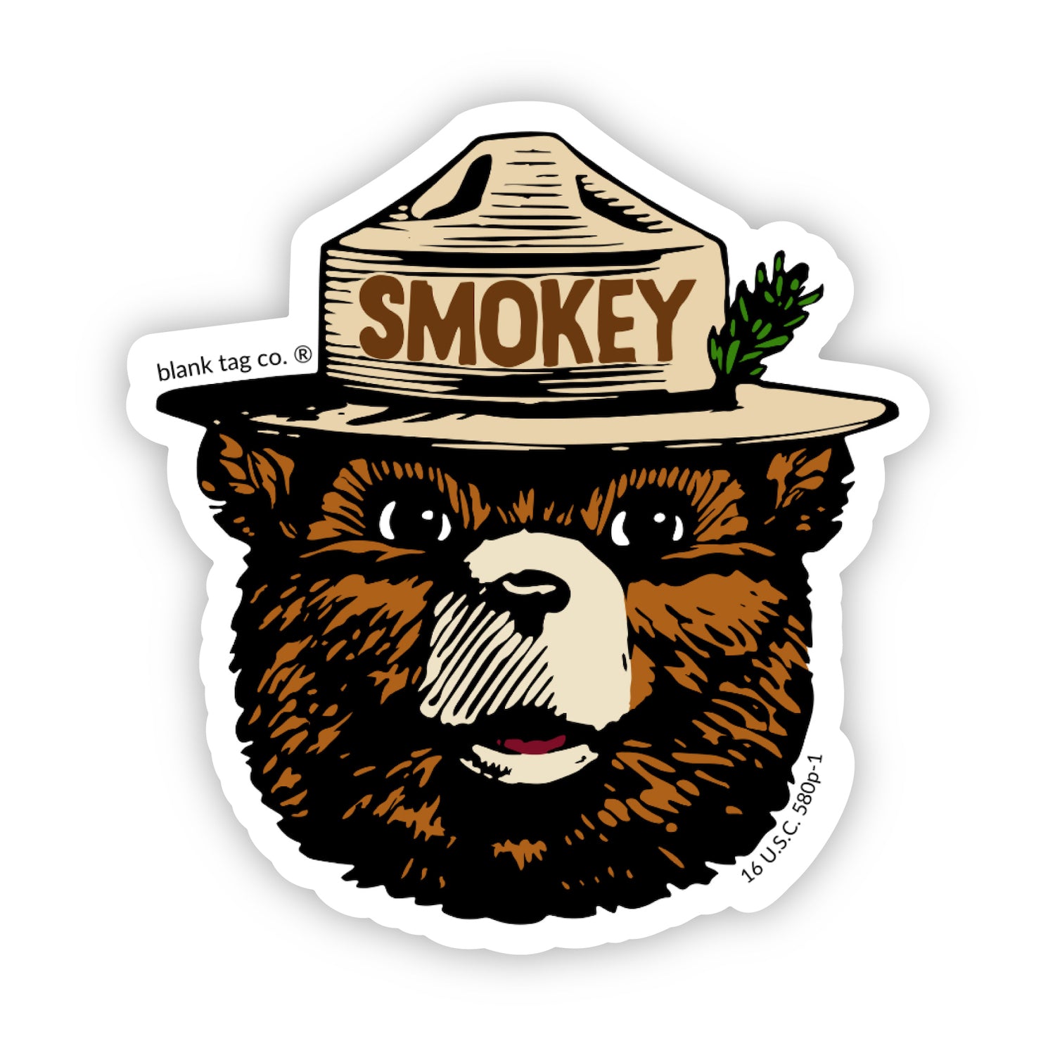  The Smokey Bear Face Vinyl Sticker Decal、mySite、ghnorth