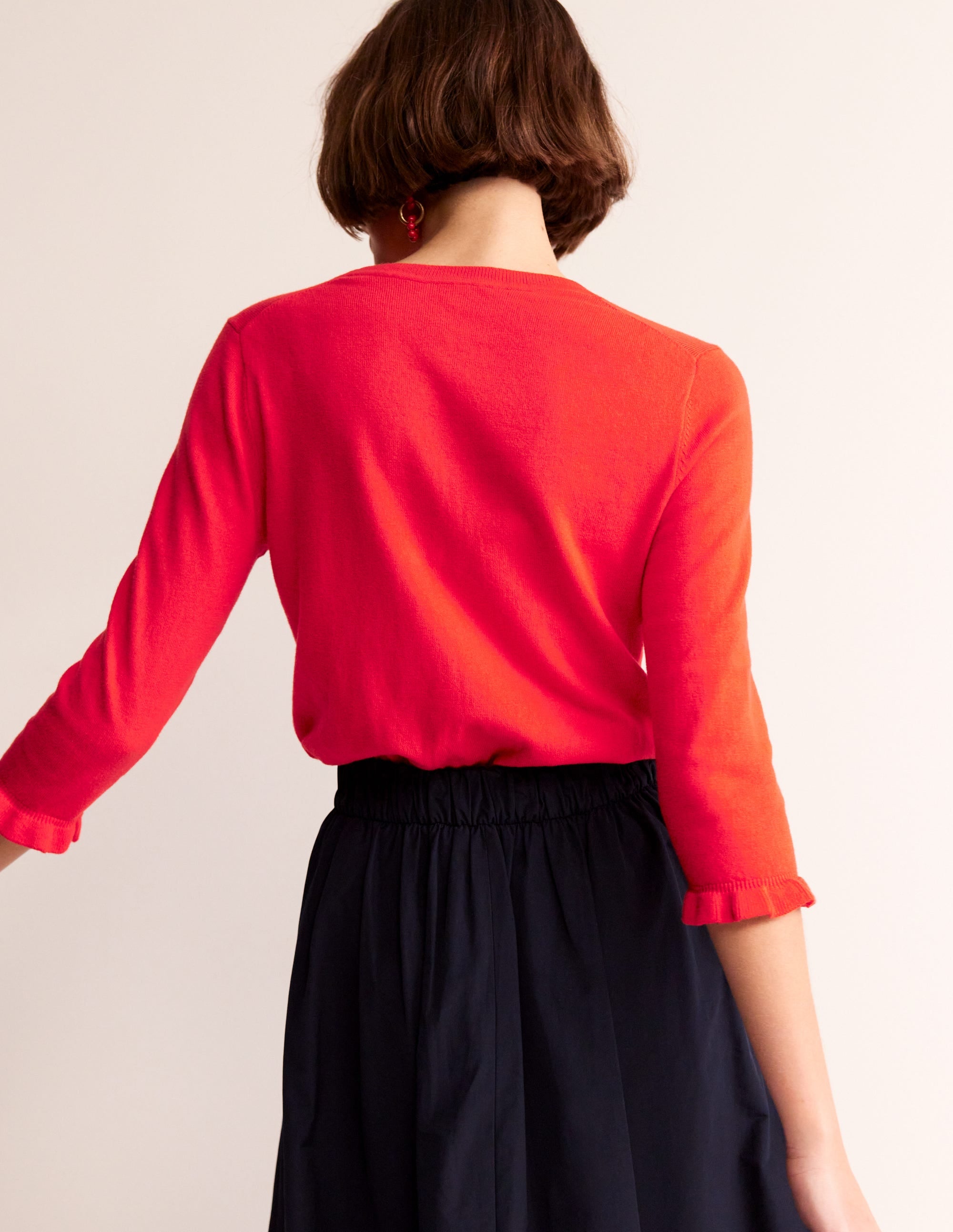  Cotton Merino Frill Jumper-Post Box Red、mySite、ashleygrahame