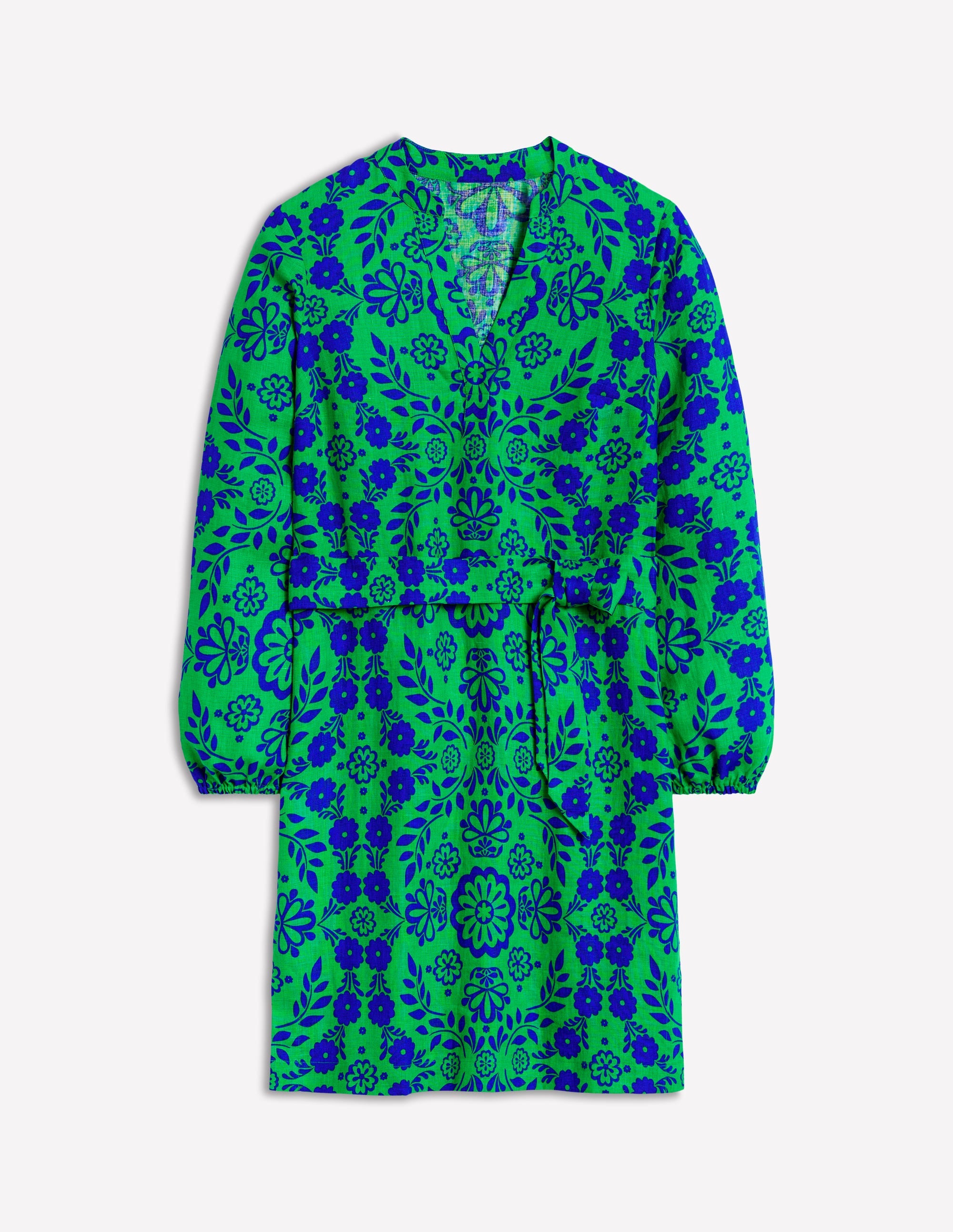  Cleo Tie Waist Linen Dress-Aleo, Structured Meadow、mySite、ashleygrahame